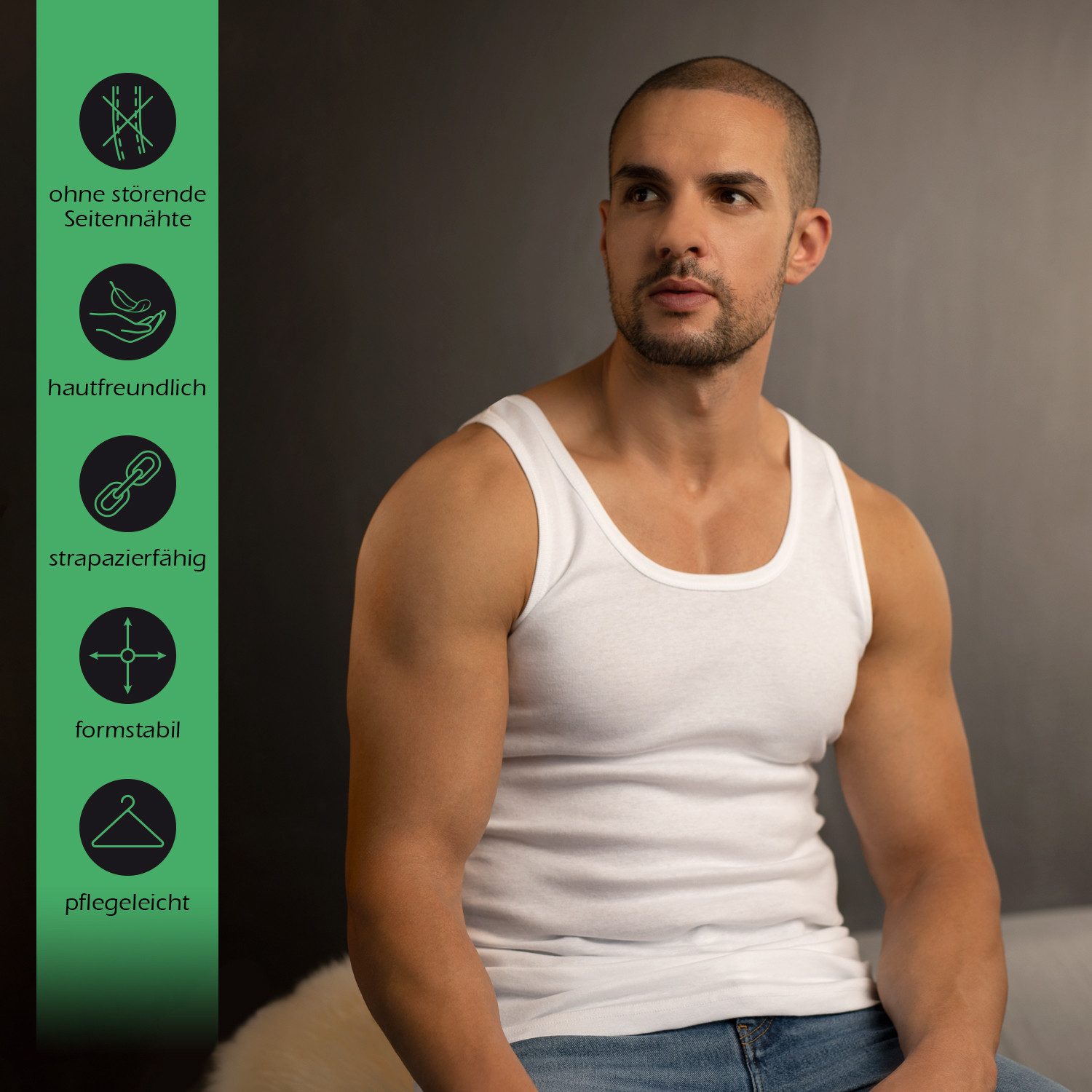 celodoro Unterhemd Herren Business Tank Top Achselhemd aus Baumwolle