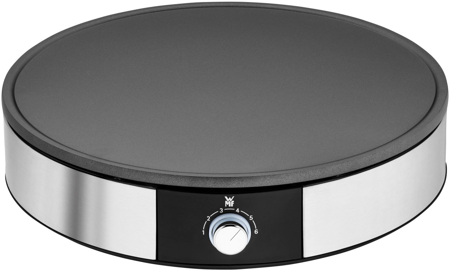 WMF Crêpesmaker LONO Crêperie, abnehmbare, spülmaschinengeeignete Platte, 1600 W, Ø 33 cm, inkl. Crepes-Wender und Teigverteiler, 6 Hitzestufen, Überflussrand