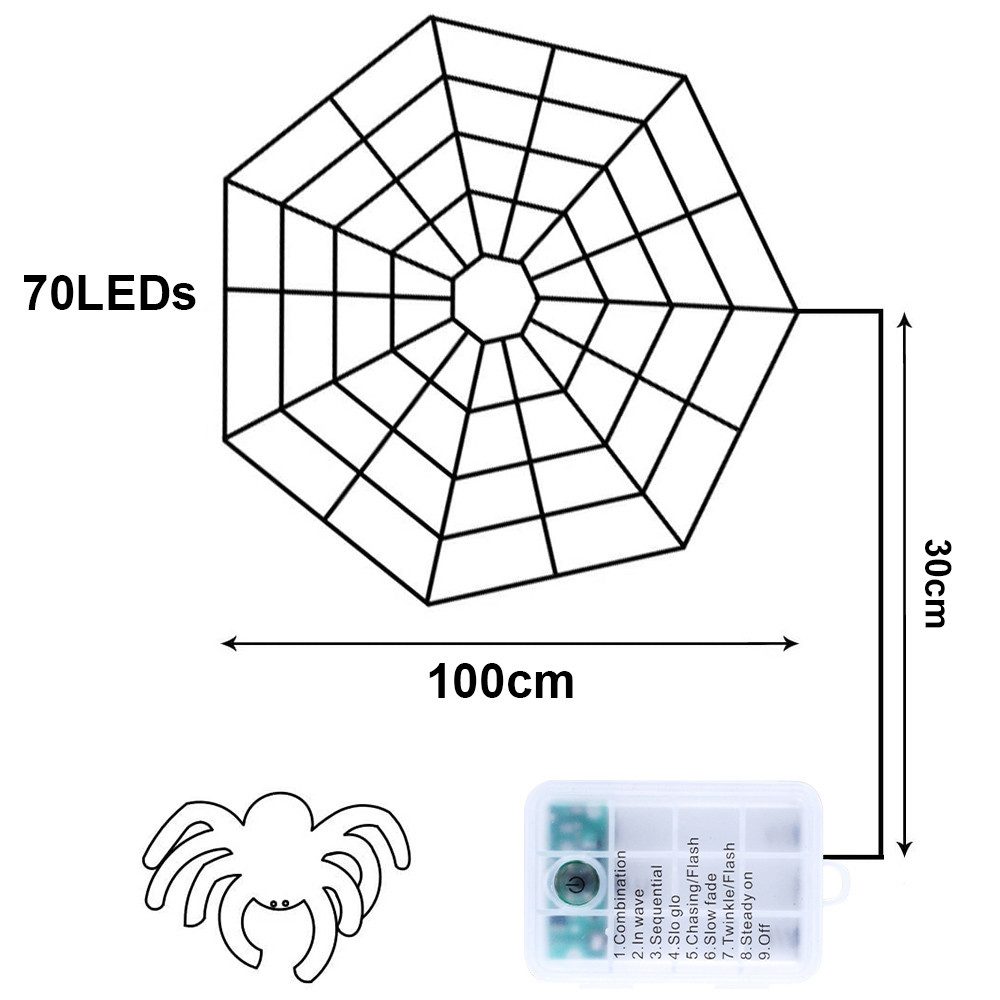 Jibenhome LED-Lichternetz LED Spinnennetz-Licht Halloween mit günstig online kaufen