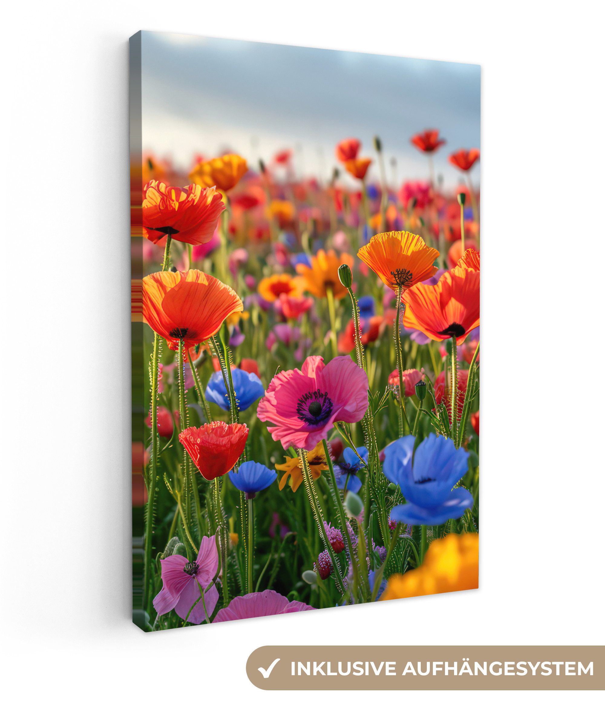 OneMillionCanvasses® Leinwandbild Blumen - Mohnblumen - Farbenfroh - Natur, günstig online kaufen