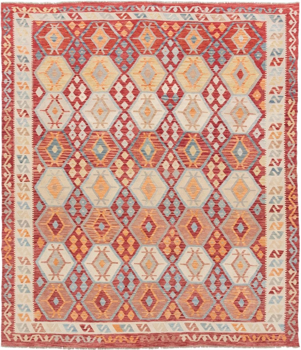 Orientteppich Kelim Afghan 260x299 Handgewebter Orientteppich, Nain Trading, rechteckig, Höhe: 3 mm | Kurzflor-Teppiche
