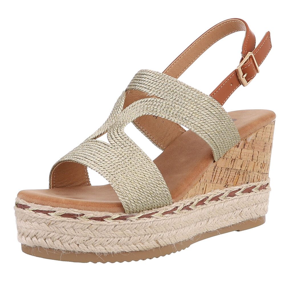 Ital-Design Modische Espadrilles mit Keilabsatz für Damen Plateausandalette günstig online kaufen