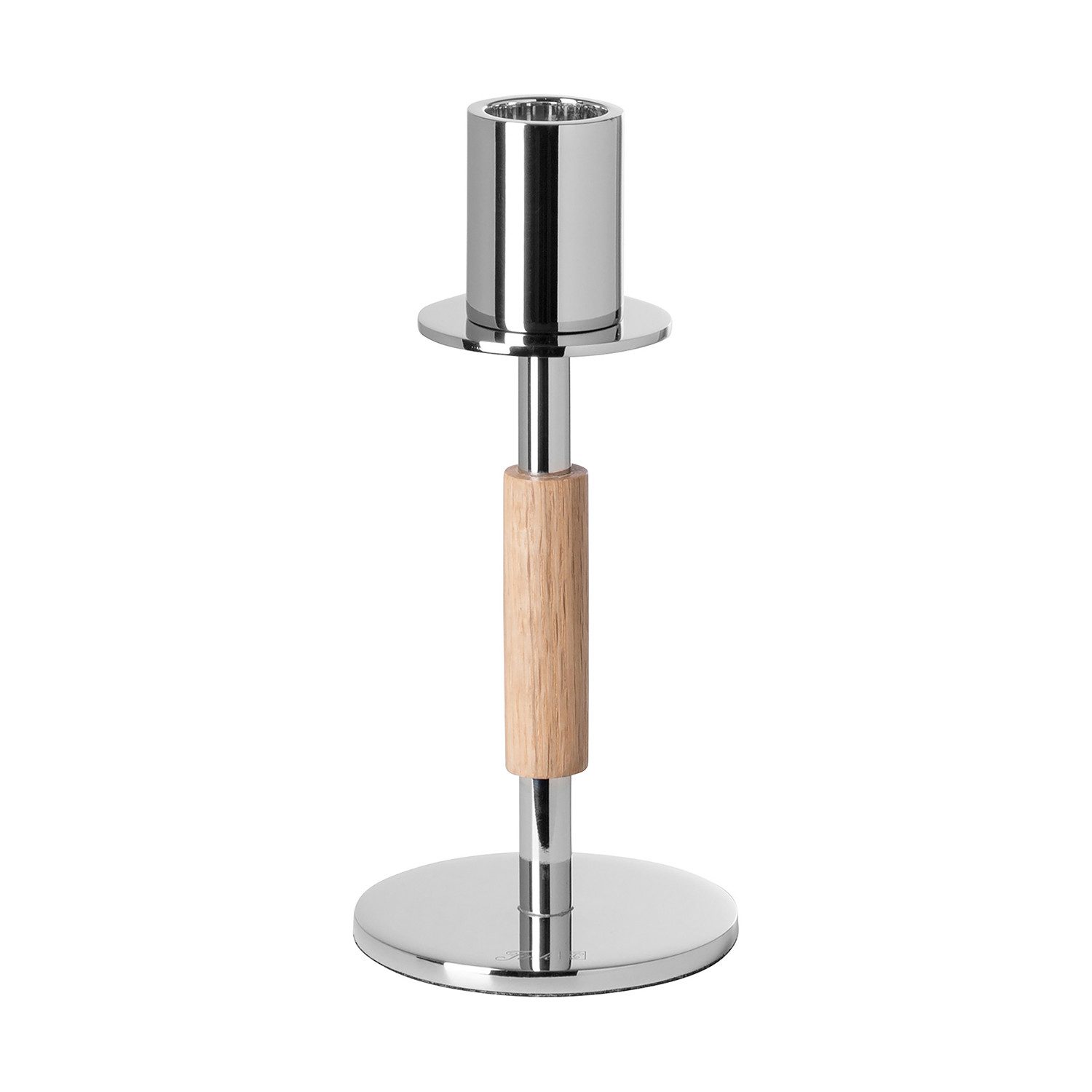 Fink Торшеры PORTERO Leuchter - braun/silber - Alu/Edelstahl/Eiche - H. 20cm x Ø9cm (1x Leuchter, 1 St., Kandelaber - Armleuchter), Подсвечник - Торшеры - Lichterhalter - Lichtträger