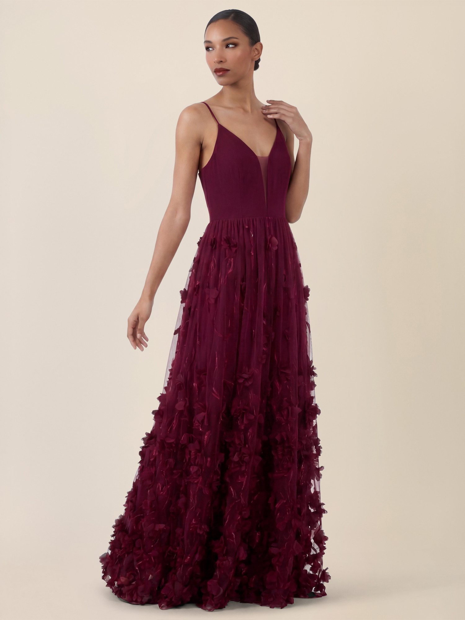Apart Abendkleid mit 3D-Blüten und Tüllrock günstig online kaufen