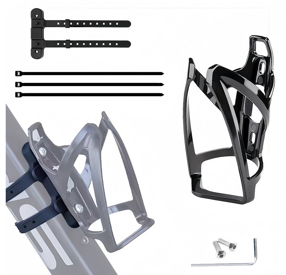 AFKSMILE Fahrrad-Flaschenhalter Flaschenhalter Fahrrad, Leichte Langlebige PC Wasserflaschenhalter, Getränkehalter, inklusive Gurte für Rohre mit Durchmesser bis 22-55mm
