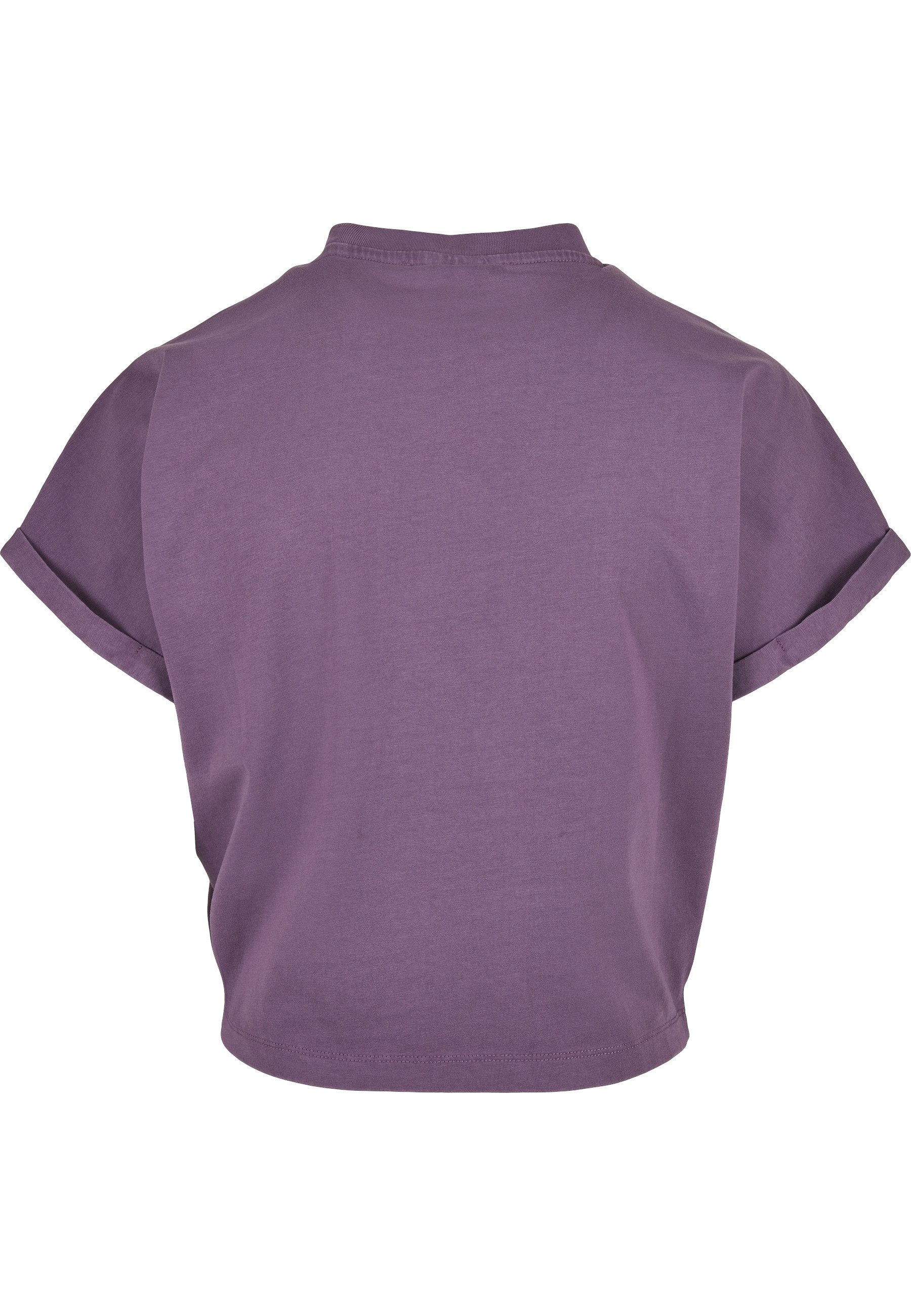 URBAN CLASSICS T-Shirt Urban Classics Damen Ladies Short Pigment Dye Cut On Sleeve Tee (1-tlg)