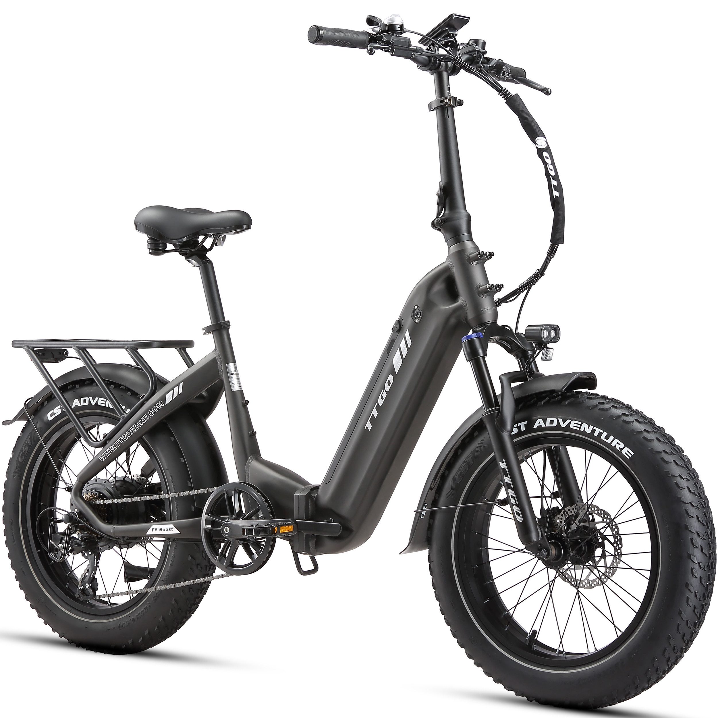 TTGO E-Bike Klapprad 20 Zoll, 70Nm, 140km, Drehmomentsensor, Lockout-Federgabel, Faltrad, 7 Gang SHIMANO, Kettenschaltung, Heckmotor, 864 Wh, 4,0'' Fatbike-Reifen, max. 150kg, Elektrofahrrad, hydr. Bremsen