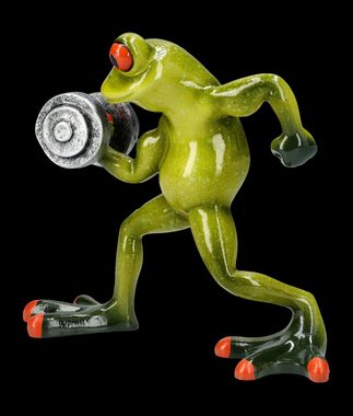 Figuren Shop GmbH Dekofigur Lustige Frosch Figur - Gewichtheber - Tierfigur Sportler Dekofigur