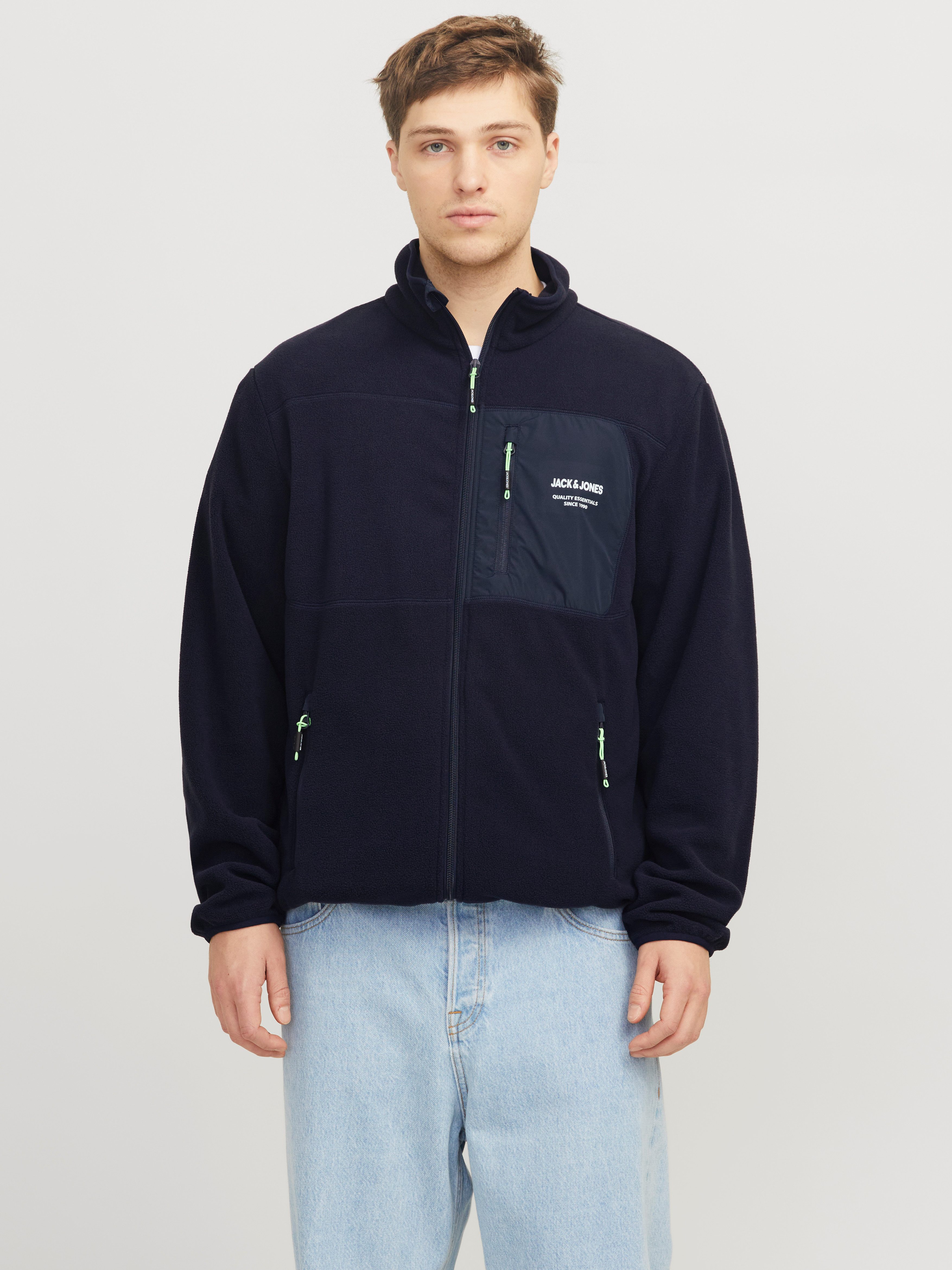 Jack & Jones Outdoorjacke JJTHEO – Fleecejacke mit Stehkragen und Logoprint günstig online kaufen