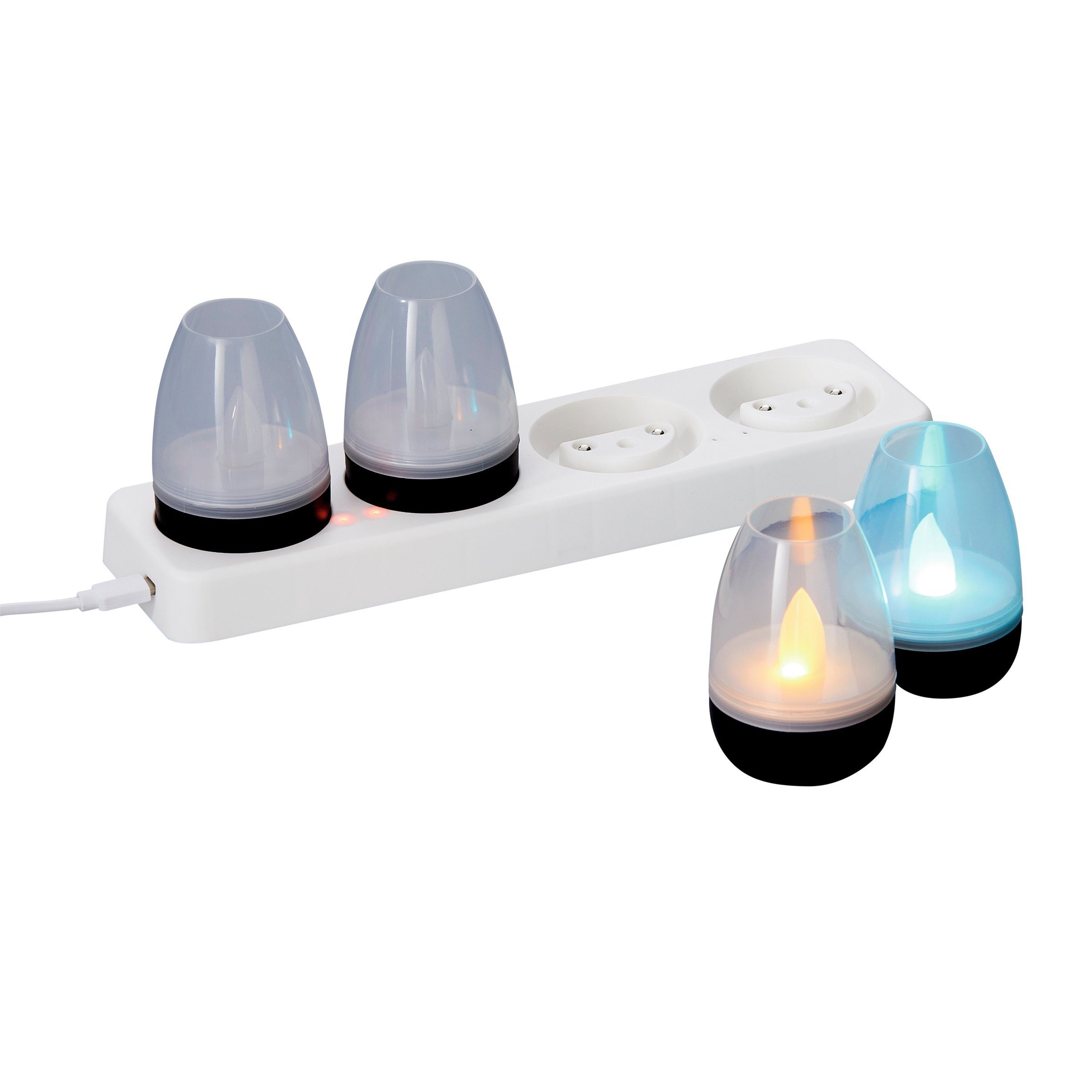 Northpoint LED Dekolicht LED Akku Lounge Lights Kabellos für Innen und Außen RGBW Flackereffekt