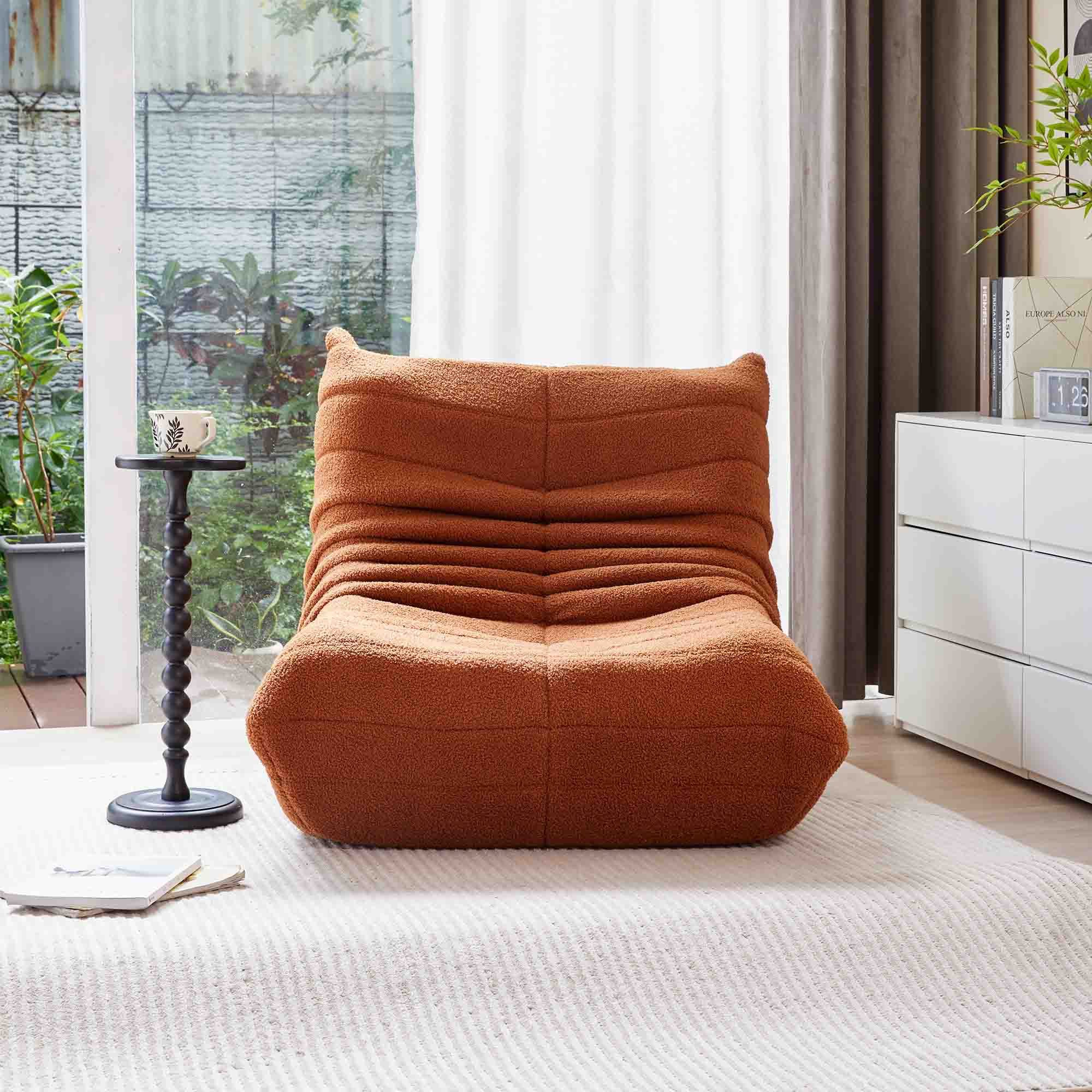 OKWISH Sitzsack Einzelsofa, Wohnzimmer Sofa, Loungesofa, Kindersofa, Küchensofa (Teddyfleece+Schaumstoff mit hoher Dichte, 1 St., Interne rahmenlose Struktur), Produkt als komprimierte Verpackung