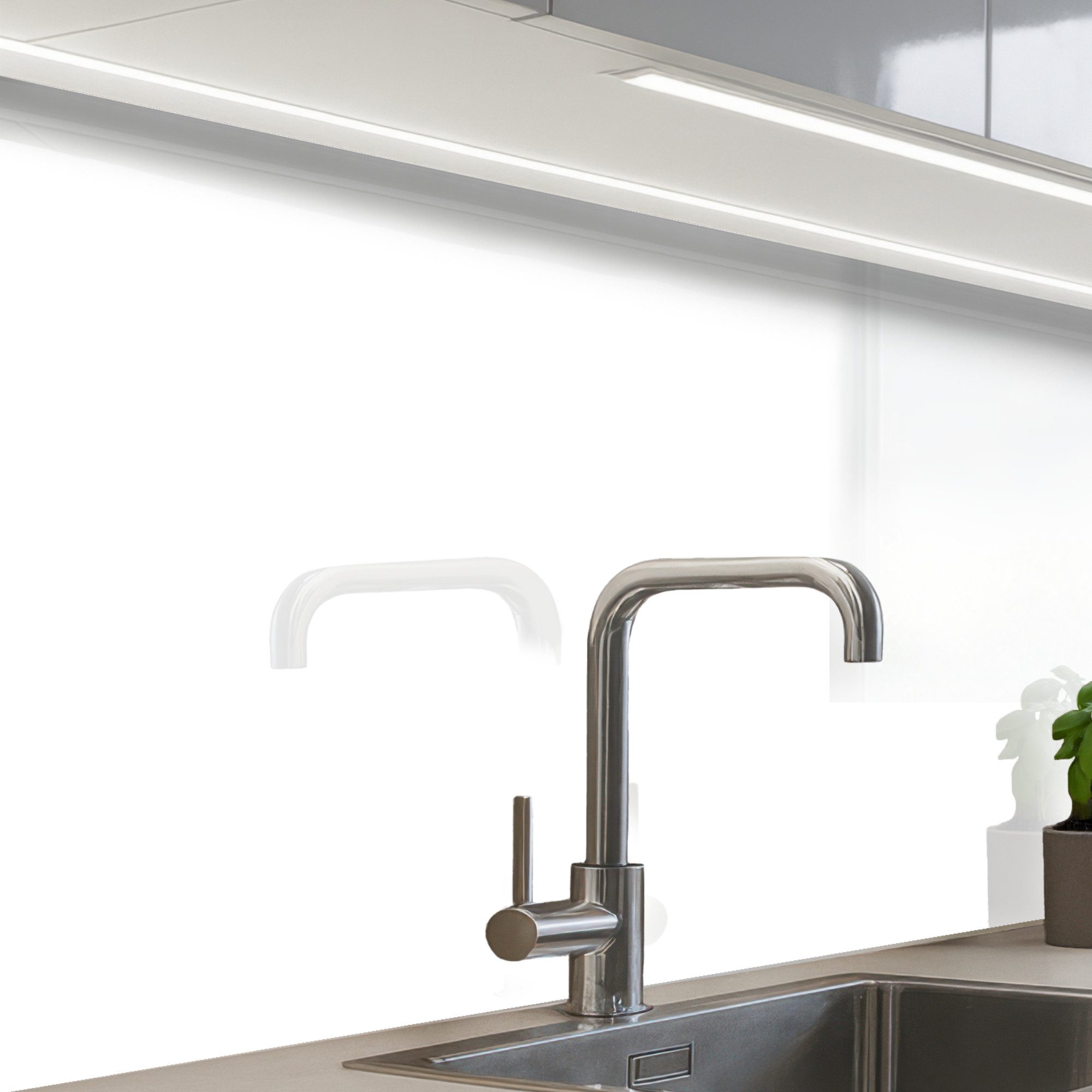 KitchenYeah Küchenrückwand selbstklebend Weiß - Farben - Neutral, (1-tlg), günstig online kaufen