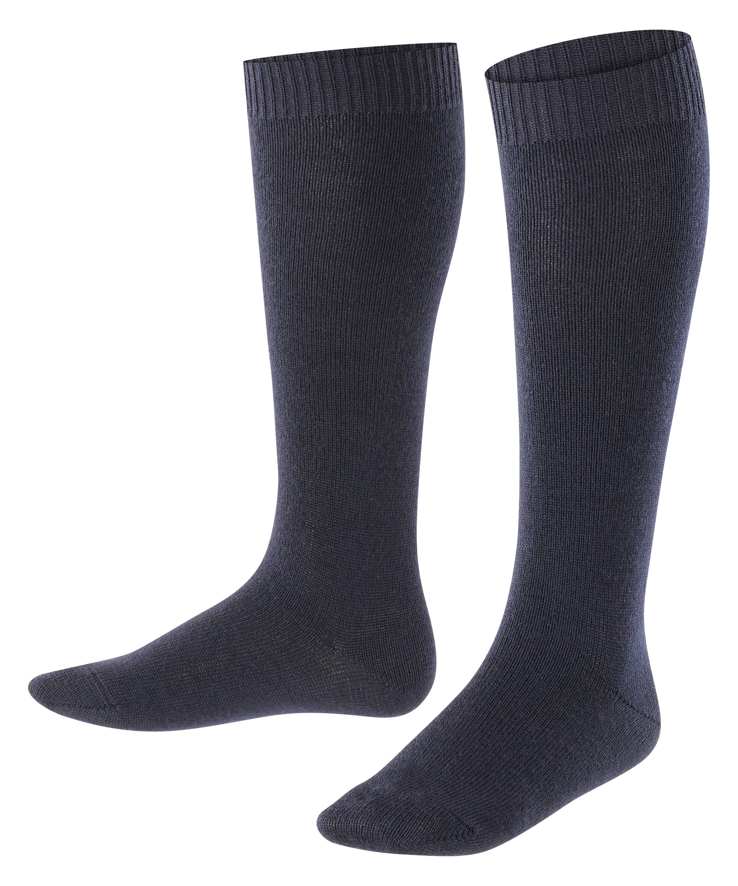 FALKE Baumwolle/Merinowolle-Mix darkmarine Wool (1-Paar) (6170) Kniestrümpfe Comfort