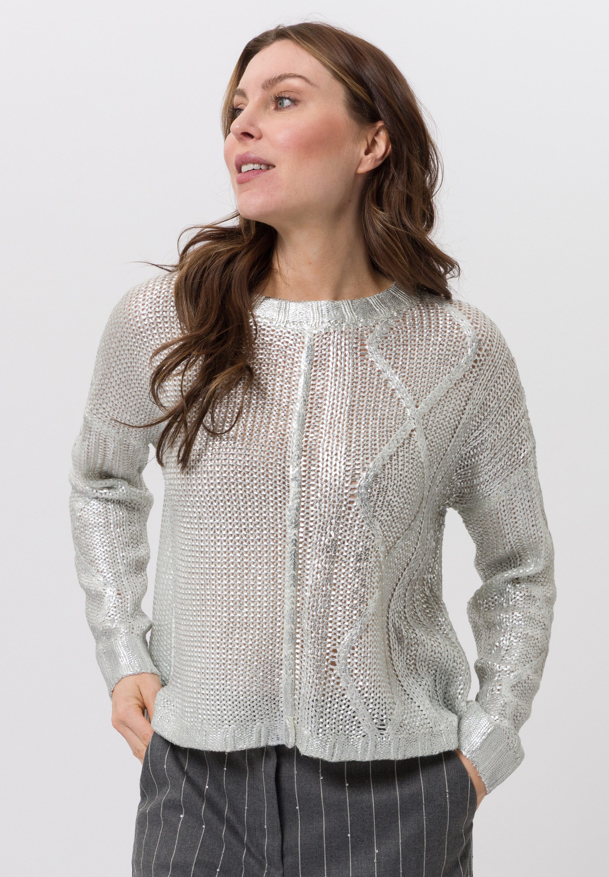 TUZZI Strickpullover mit Metallic-Effekt