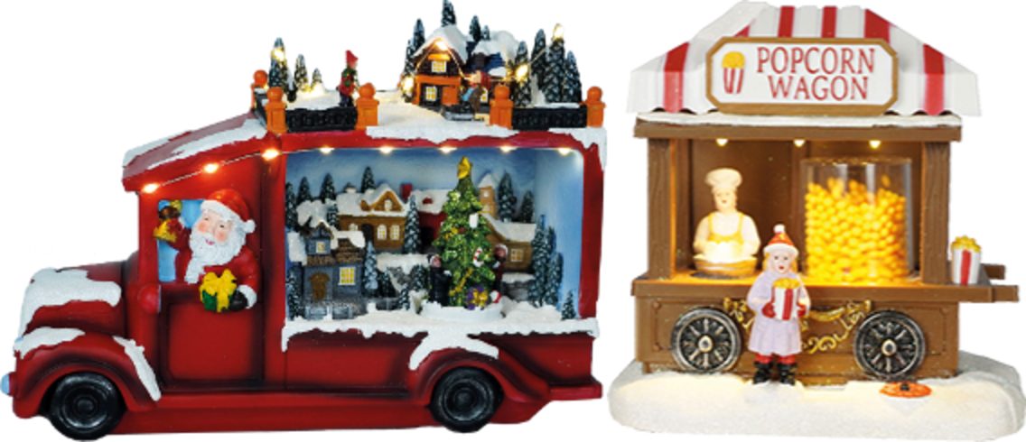 e4fun Dekofigur Weihnachtsdorf: Weihnachtsmann im LKW günstig online kaufen