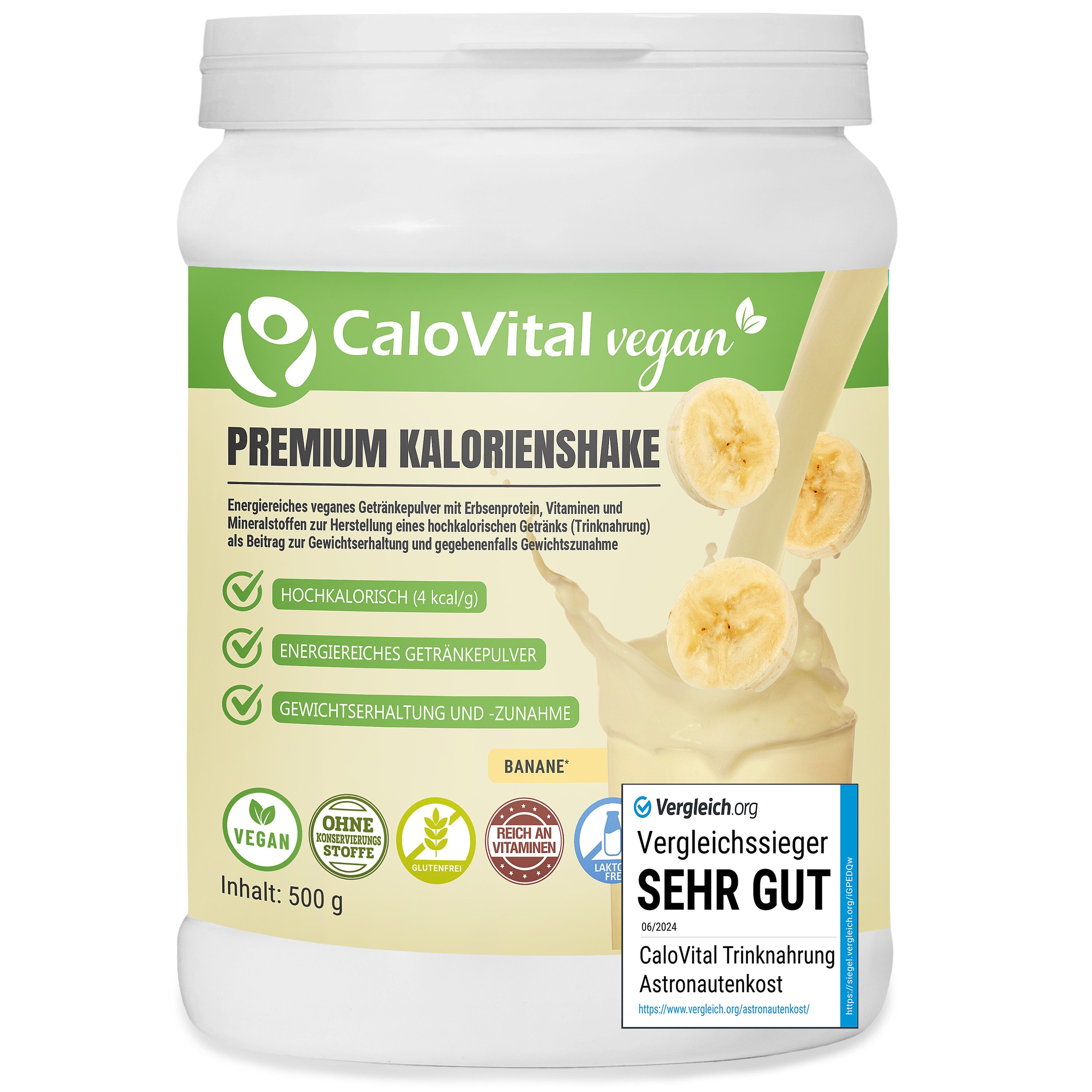 Zunehmen Hochkalorische Trinknahrung Vegane Kalorien CaloVital 500g Pulver
