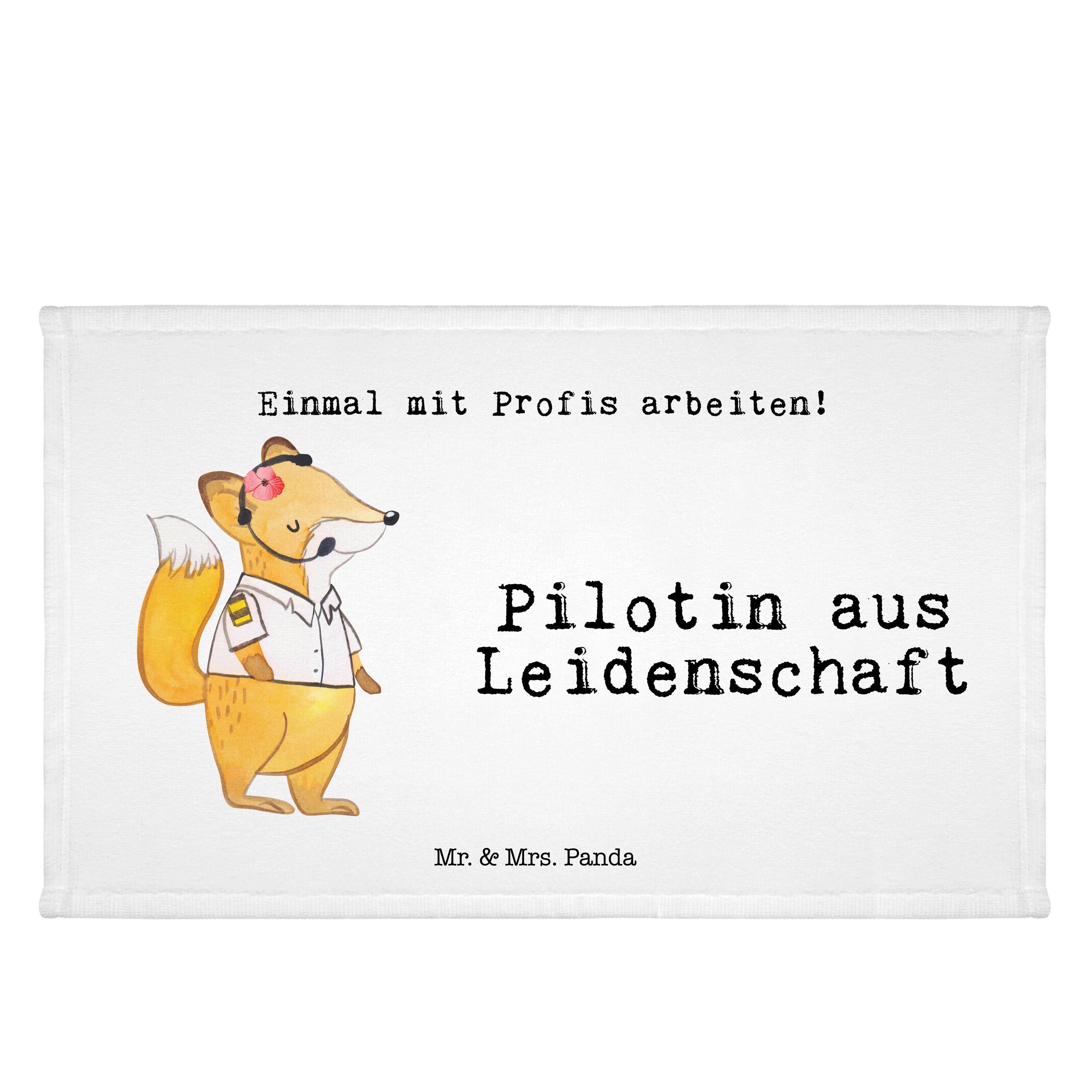 Mr. & Mrs. Panda Handtuch Pilotin aus Leidenschaft - Weiß - Geschenk, Sport Handtuch, Cockpit, (1-St)
