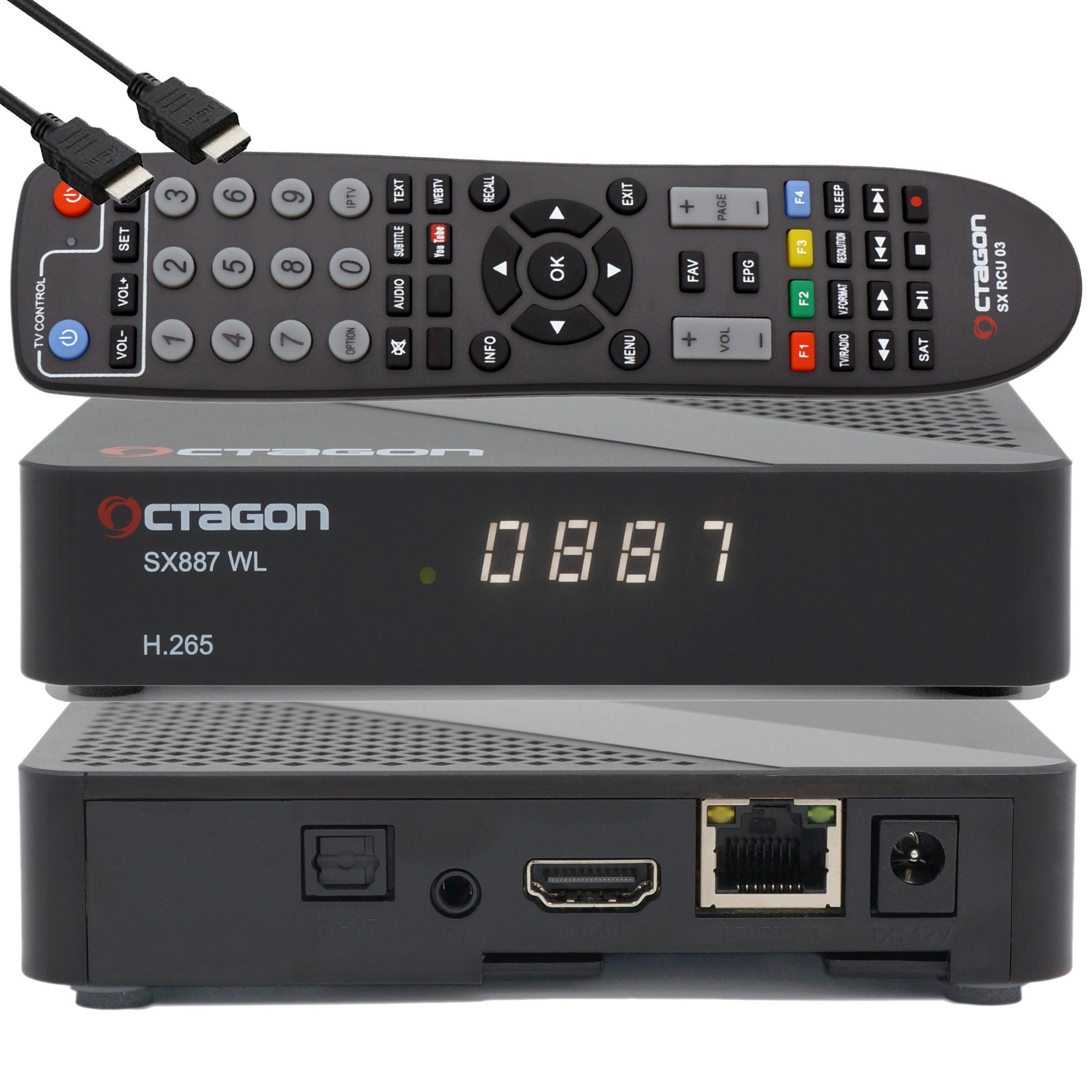 OCTAGON Streaming-Box SX887 HD WL H.265 IP HEVC Smart IPTV Box mit 150 Mbits WiFi