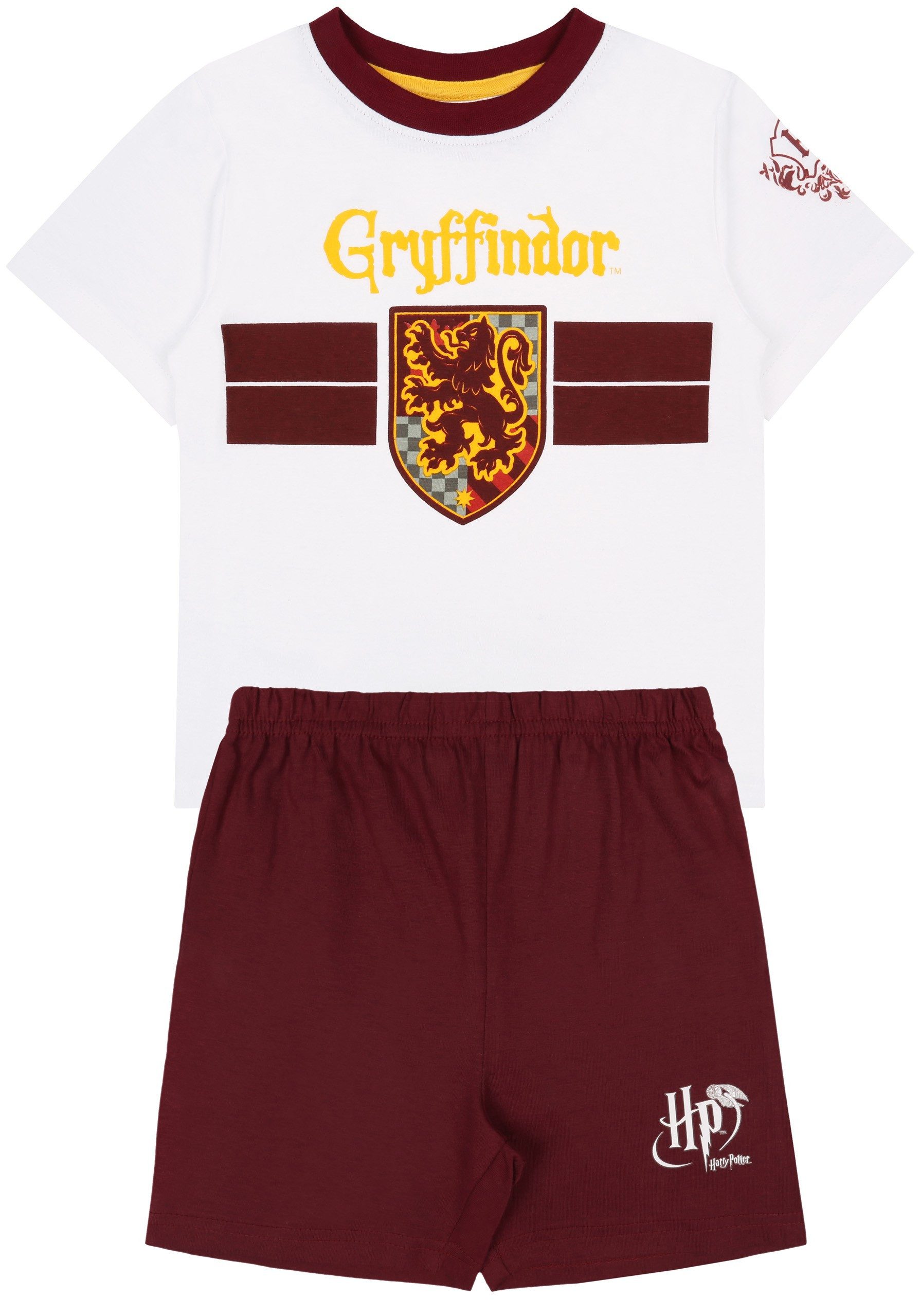 Harry Potter Schlafanzug Set - weißes T-Shirt und kurze Hose mit Motiv von Harry Potter 4 Jahre