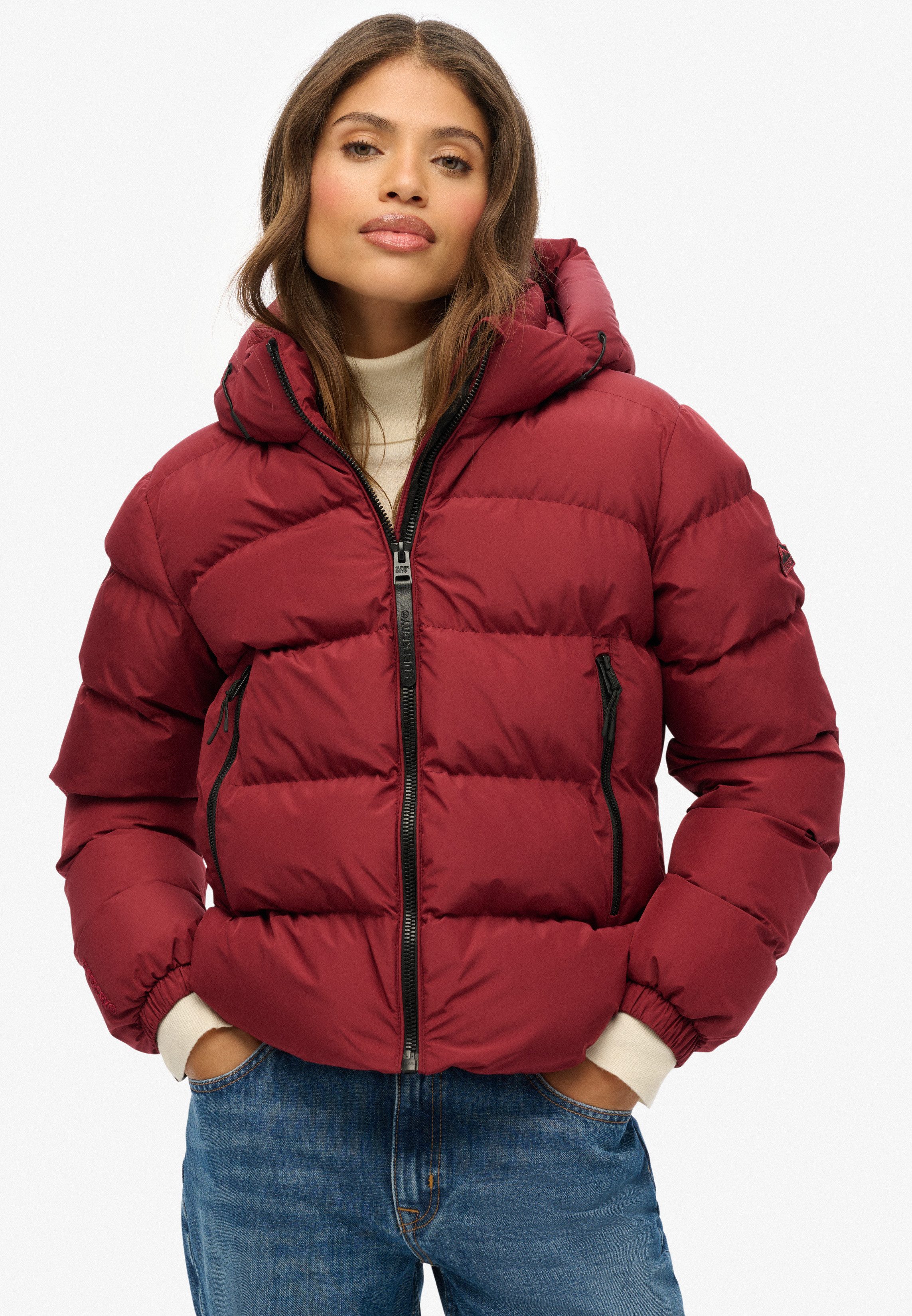 Superdry Steppjacke HOODED SPORTS PUFFER JACKET Kunstfaser, relaxed fit günstig online kaufen