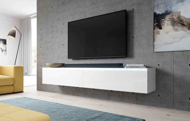 Furnix TV-Schrank BARGO Lowboard 180 cm modernes Design ohne LED Wahl 3 Farben Maße BxHxT 180x34x32 cm, pflegeleicht