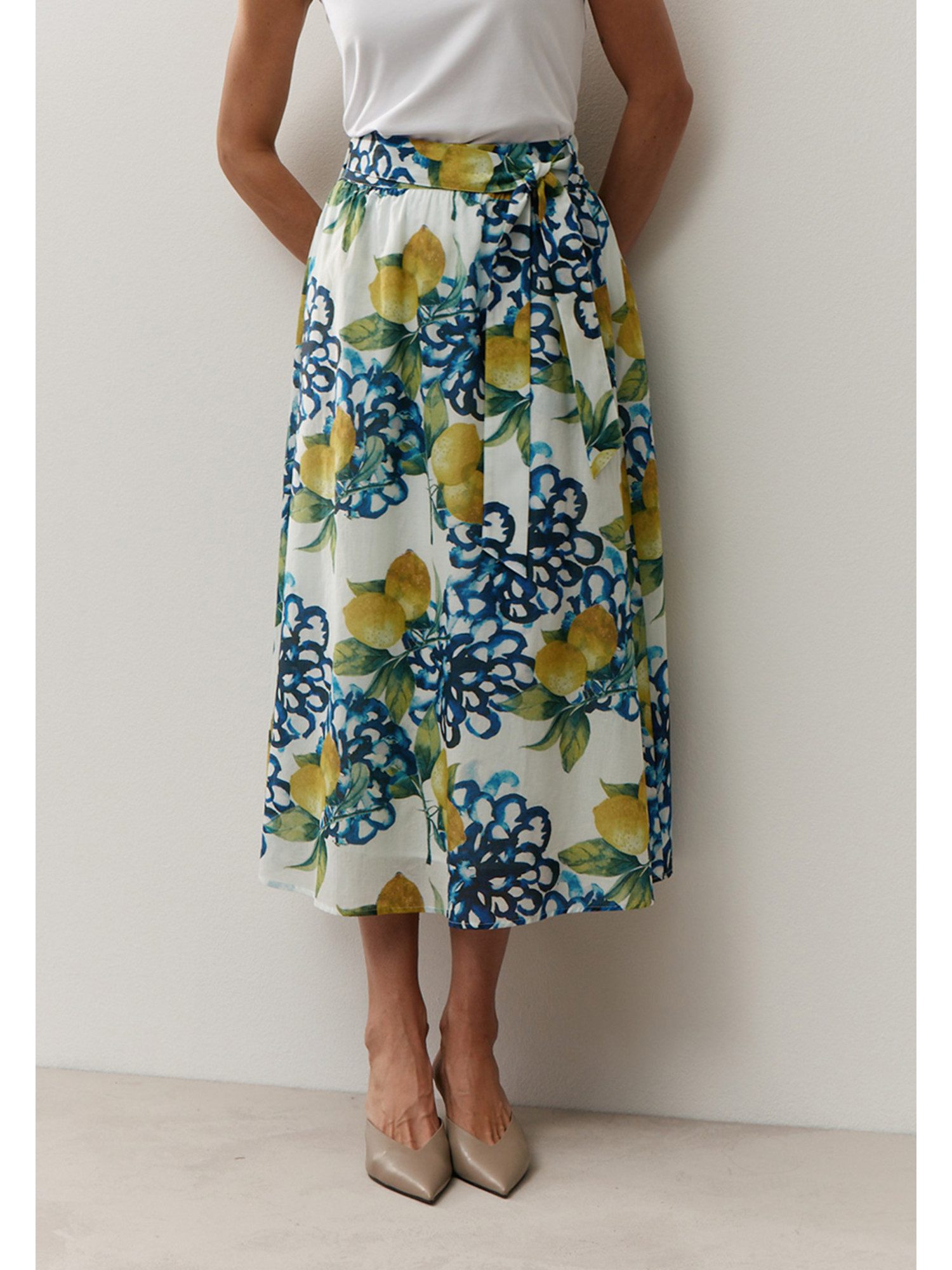 MORE&MORE Bleistiftrock sommerlicher, weiter Printrock