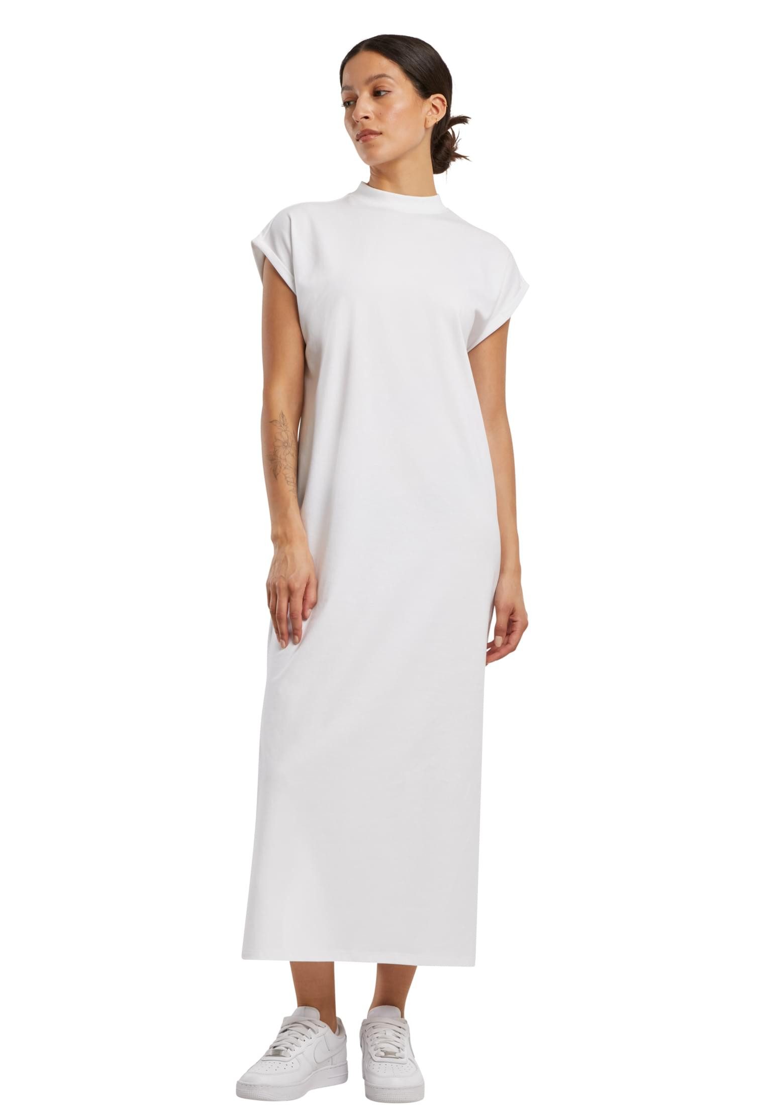 urbandreamz Jerseykleid Damen Kleid Shirt Long Extended Shoulder Lang geschnitten Langkleid