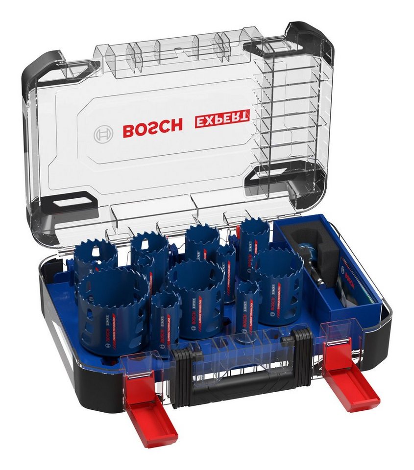Bosch Professional Lochsäge EXPERT Tough Material, Set, 14-tlg.,  20/22/25/32/35/40/44/51/60/64/76 mm, Endurance for Heavy Duty Lochsäge,  Universalset,