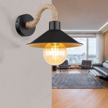 Globo Wandleuchte Wandleuchte Innen Holz Wohnzimmer Wandlampe Schlafzimmer schwarz