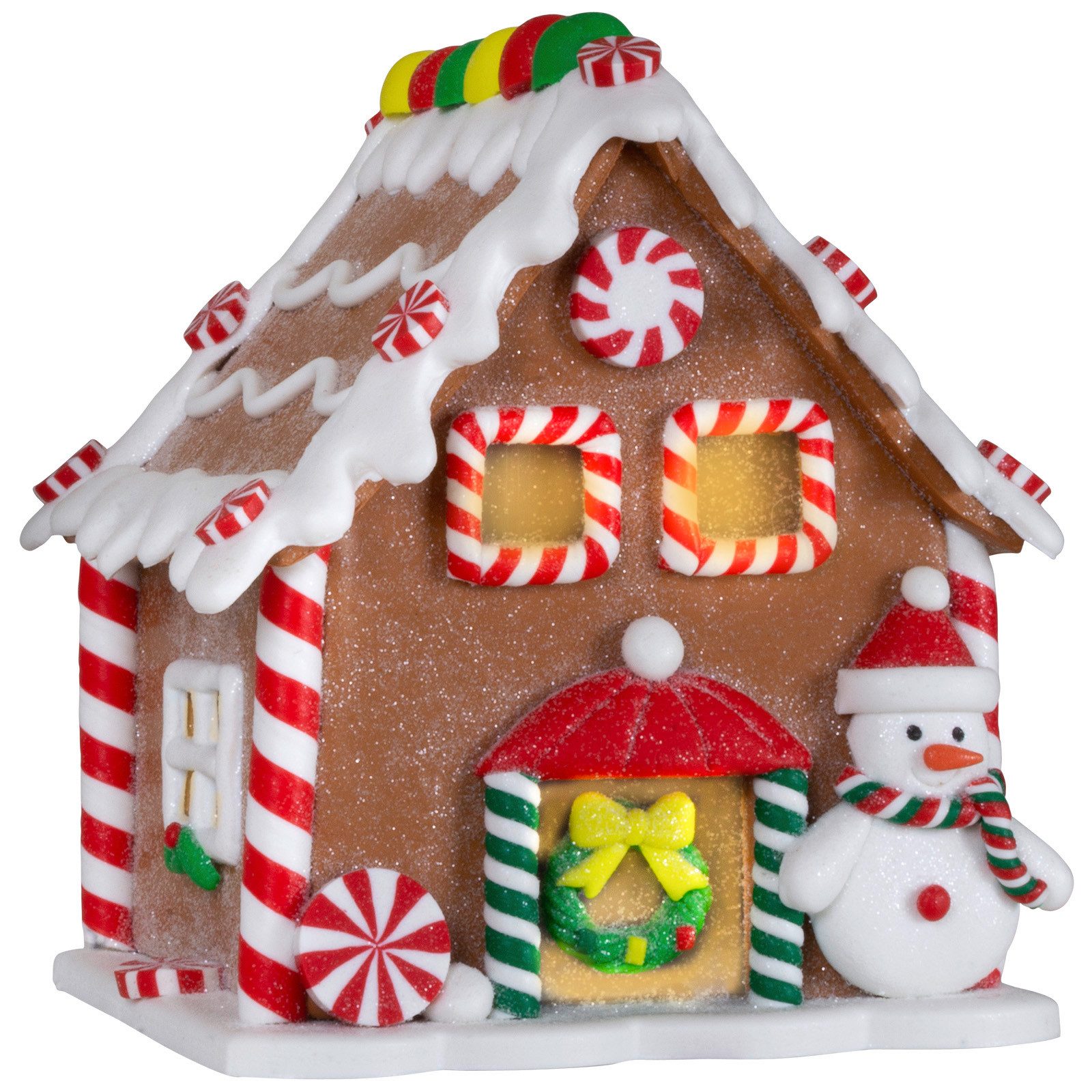 Christmas Paradise Weihnachtshaus Lebkuchenhaus mit LED 13 cm, Weihnachtsdeko, braun, leuchtet