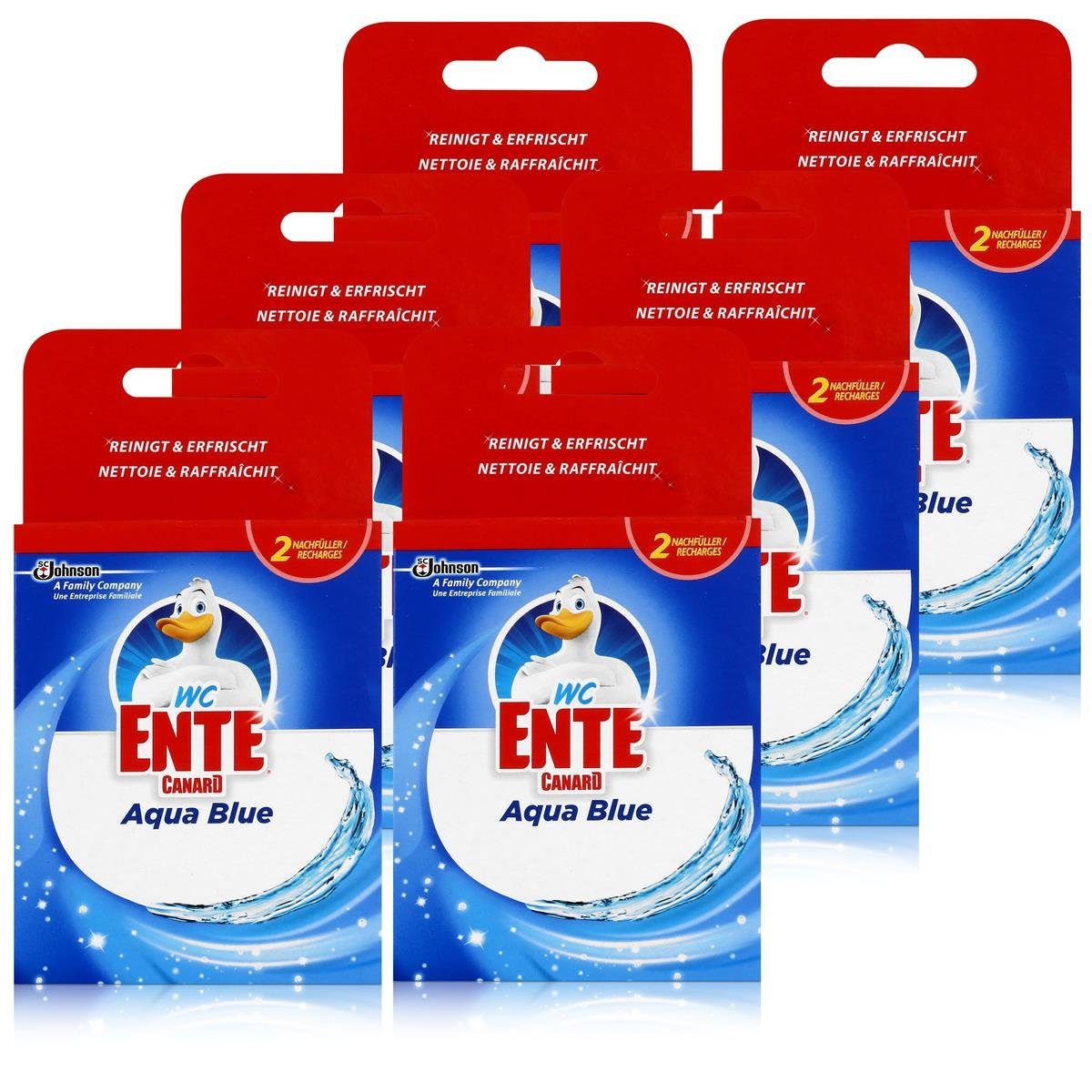 WC Ente Nachfüller für Einhänger Aqua Blue 2x40g WC-Stein (6er Pack) WC-Reiniger