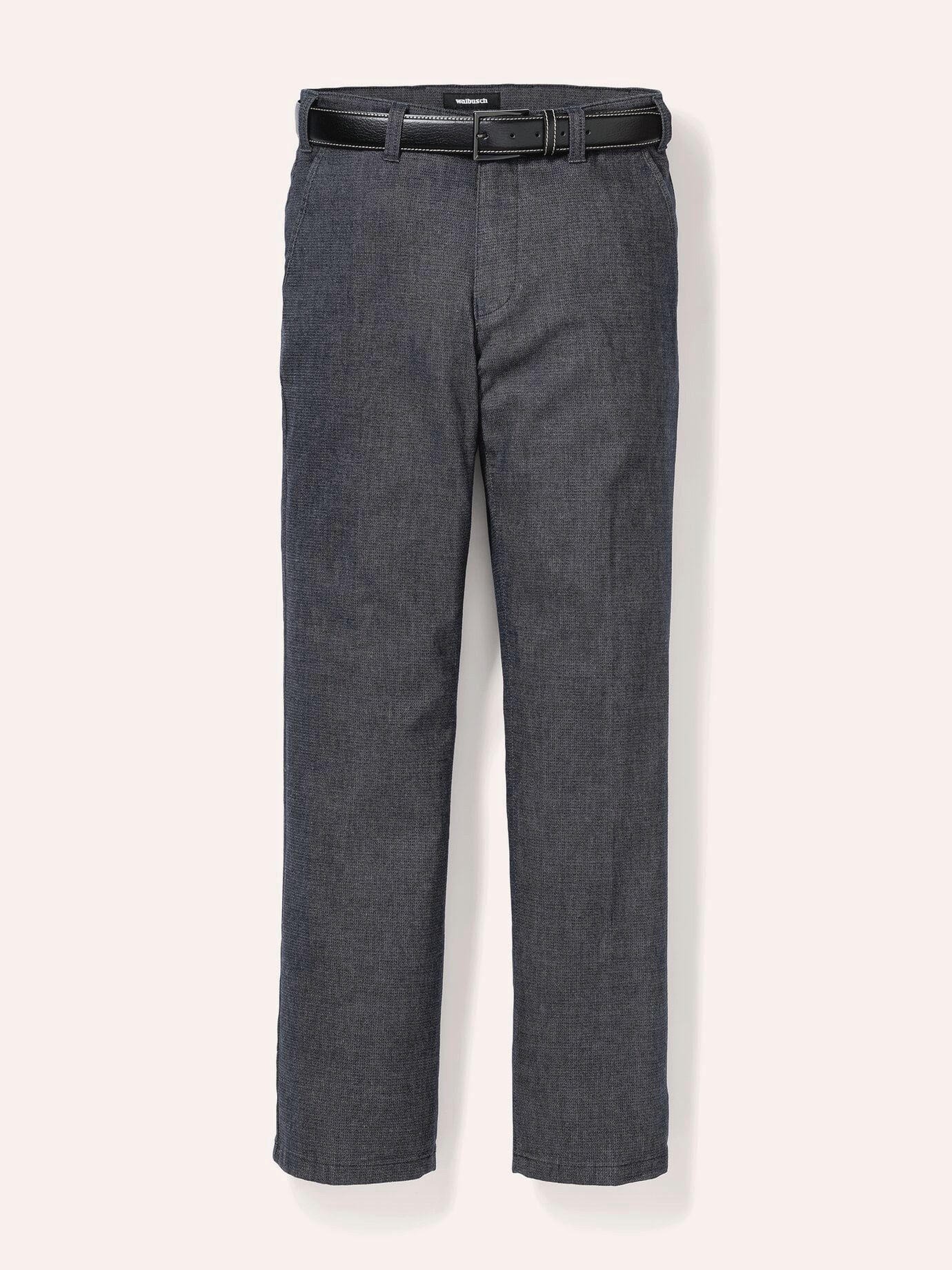 Walbusch Chinohose Herren Gürtel Chino im Wool-Look Regular Fit bügelleicht Hose mit Ledergürtel, Thermo-Effekt, Easycare, Flex-Bund, Lg.106