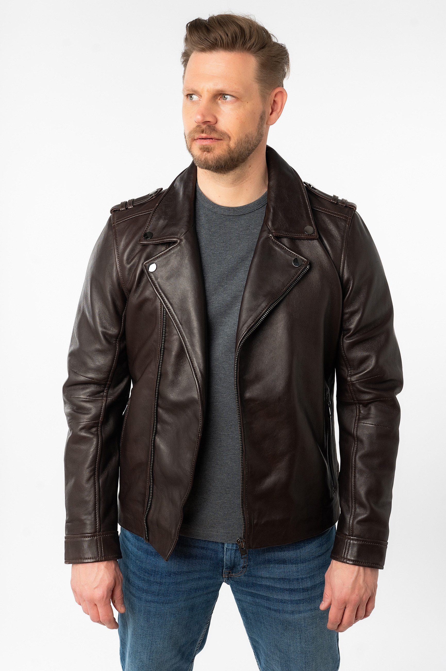 Mauritius Lederjacke MMRibano SF mit Reverskragen günstig online kaufen