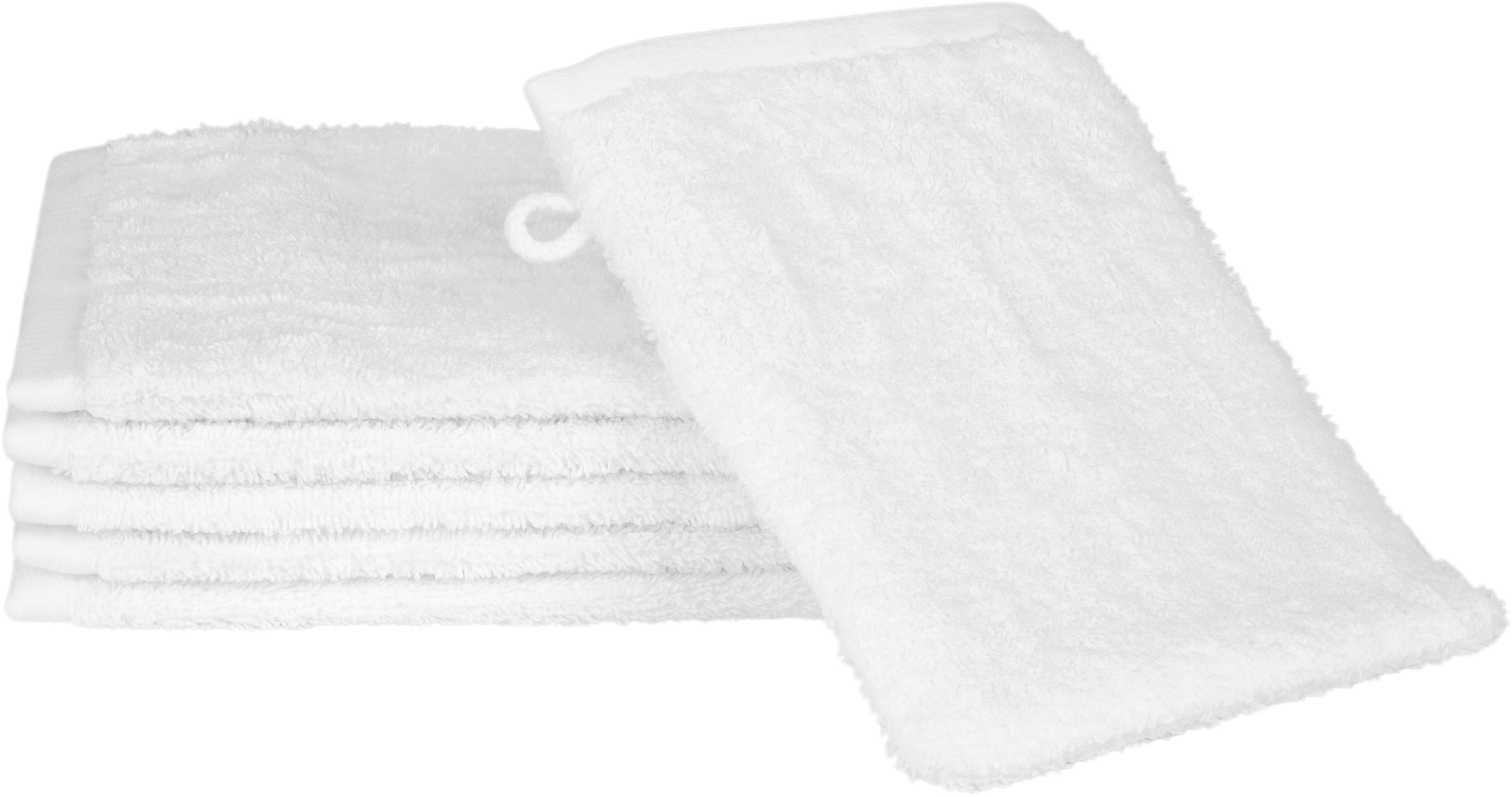 Baumwolle ROSS Waschhahndschuhe), weiß (6-tlg., 6 100% Premium Waschhandschuh