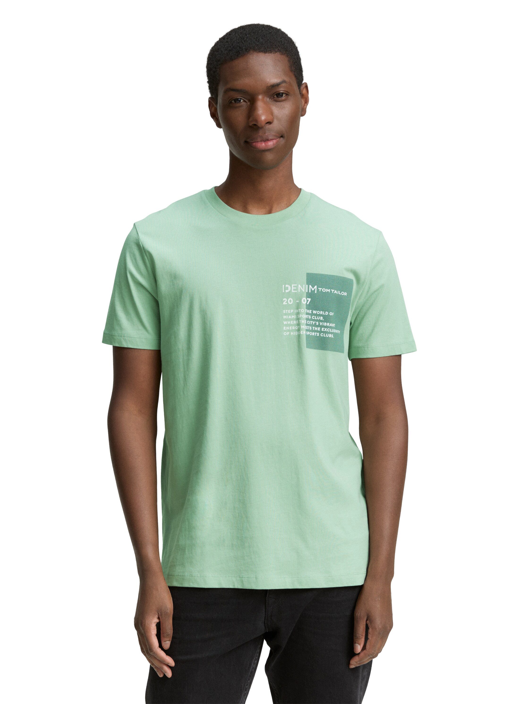 TOM TAILOR Denim T-Shirt mit verschiedenen günstig online kaufen