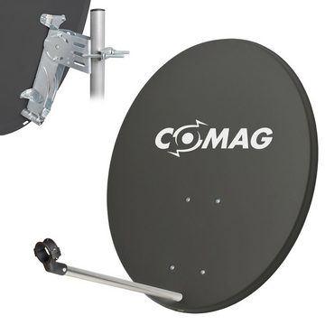 Comag COMAG Antennen-Set 80cm Anthrazit Sat-Anlage Quad (inkl. Ankaro Quad Sat-Spiegel