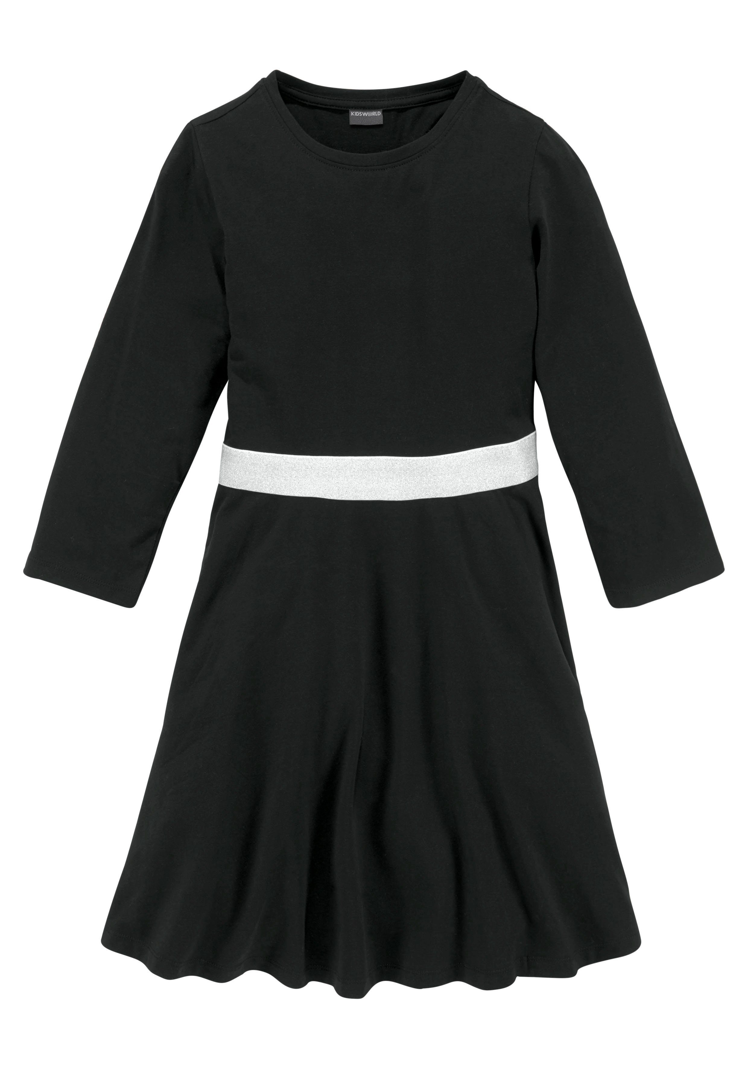 KIDSWORLD Skaterkleid mit Glitzerband festlich, kniefrei, 3/4-Ärmel, aus Baumwollmischung – Bild 5 von 5