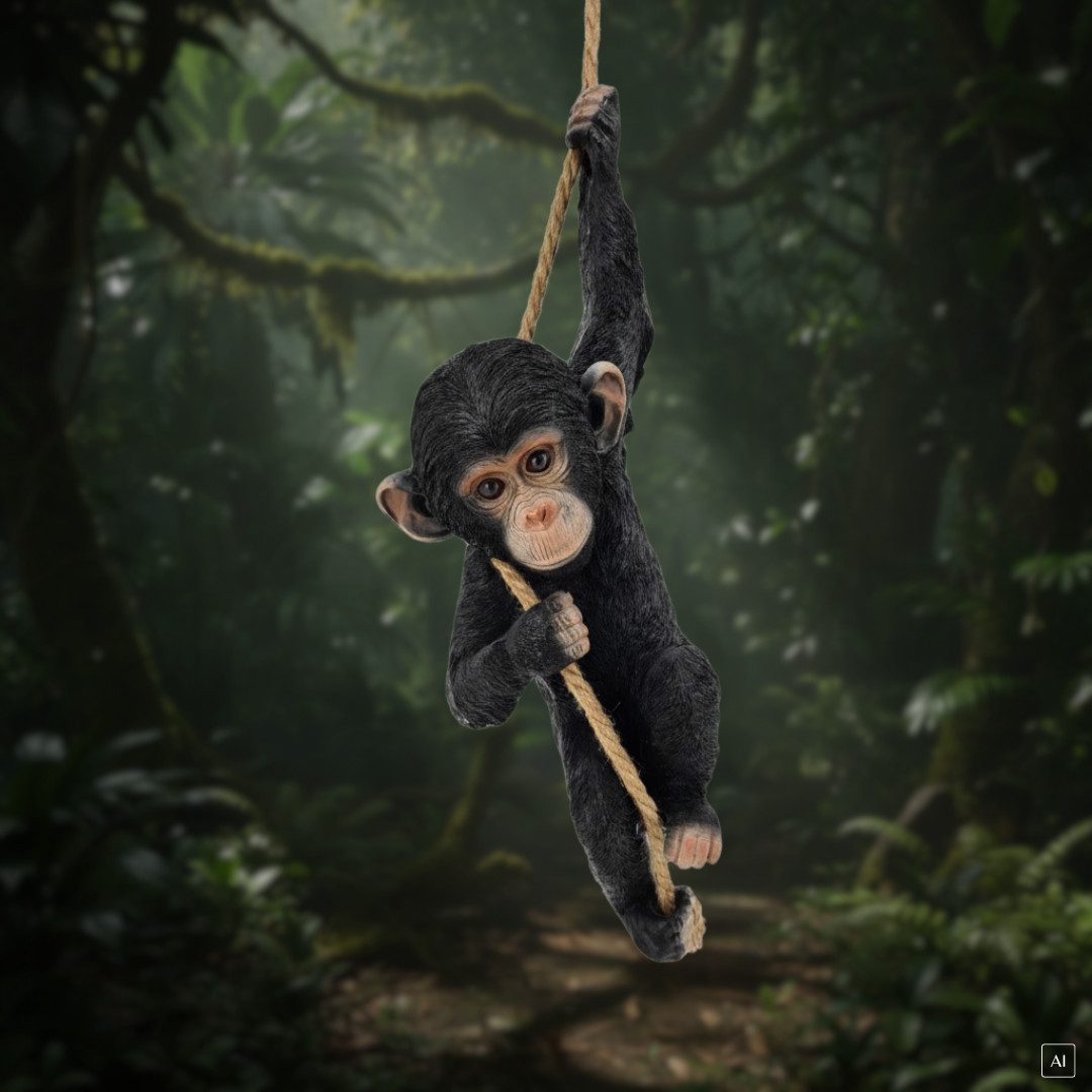 abc HOME Dekofigur Verspielter Affe am Seil