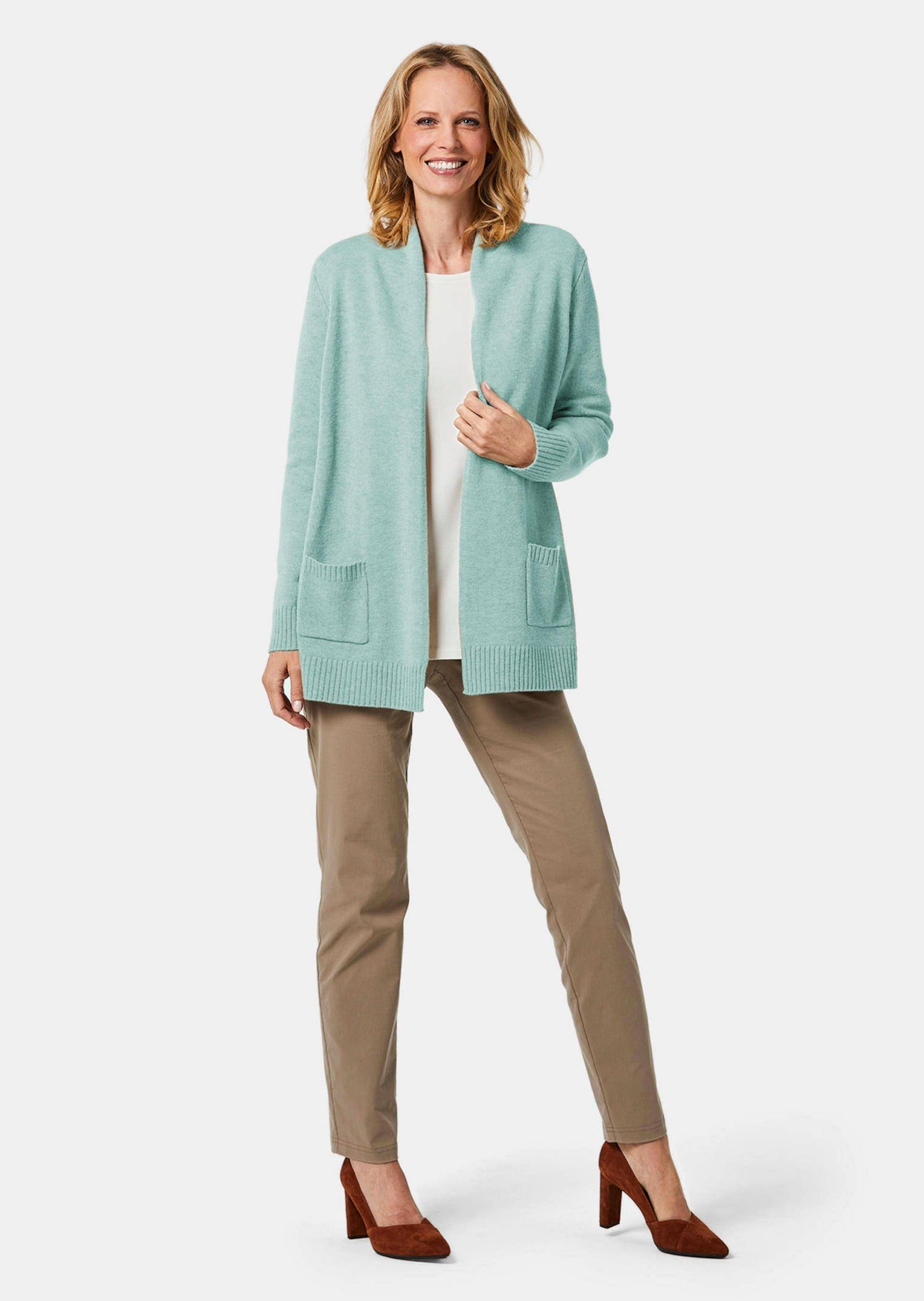 GOLDNER Strickjacke Kurzgröße: Langarm Cardigan aus Merino Damen Indoorjack günstig online kaufen