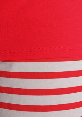 Schiesser Shorty "Essentials Stripes" (2 tlg) mit rundem Halsausschnitt und überschnittenen Schultern
