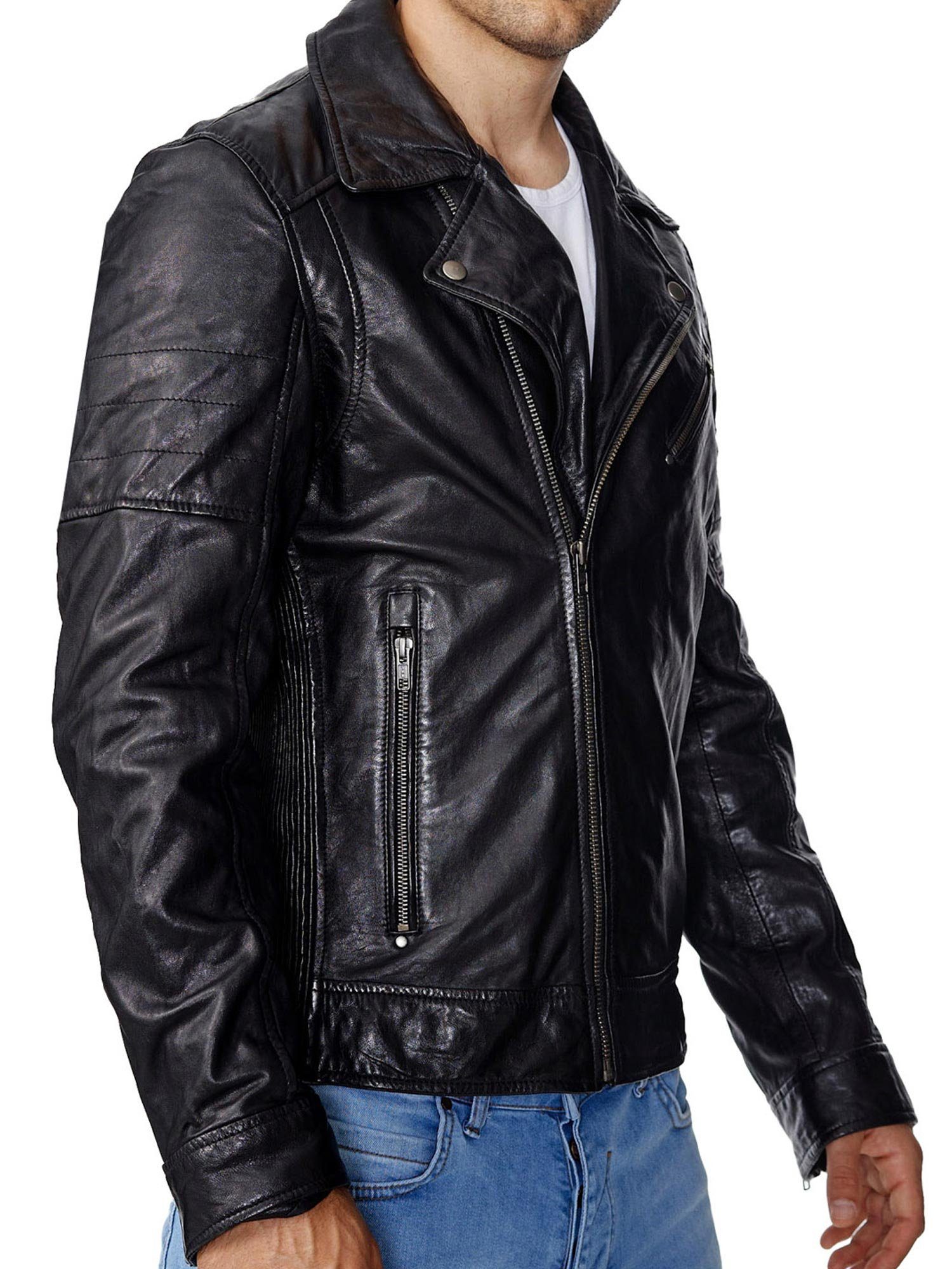 Tazzio Lederjacke 19708 Echtleder Jacke im Biker-Look