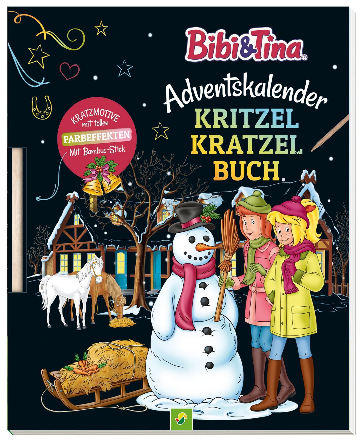 Bibi & Tina Adventskalender Kritzel-Kratzel Buch / Nicole Lindenroth, Schwager & Steinlein