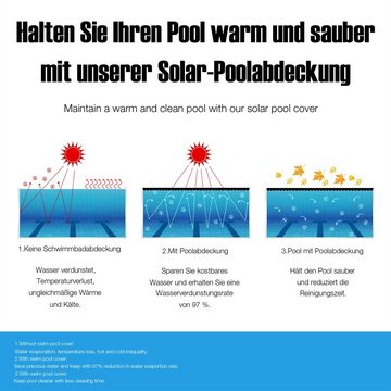 Feel2Home Pool-Abdeckplane Solarfolie Schwarz Bodenplane Solarheizung Poolheizung versch. Größen, Verhindert Heizkosten
