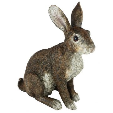 colourliving Gartenfigur Hase Figur Theo sitzend lebensechte Tierfiguren, 39 cm hoch, Hasen Figur, handbemalt, detailgetreu hergestellt