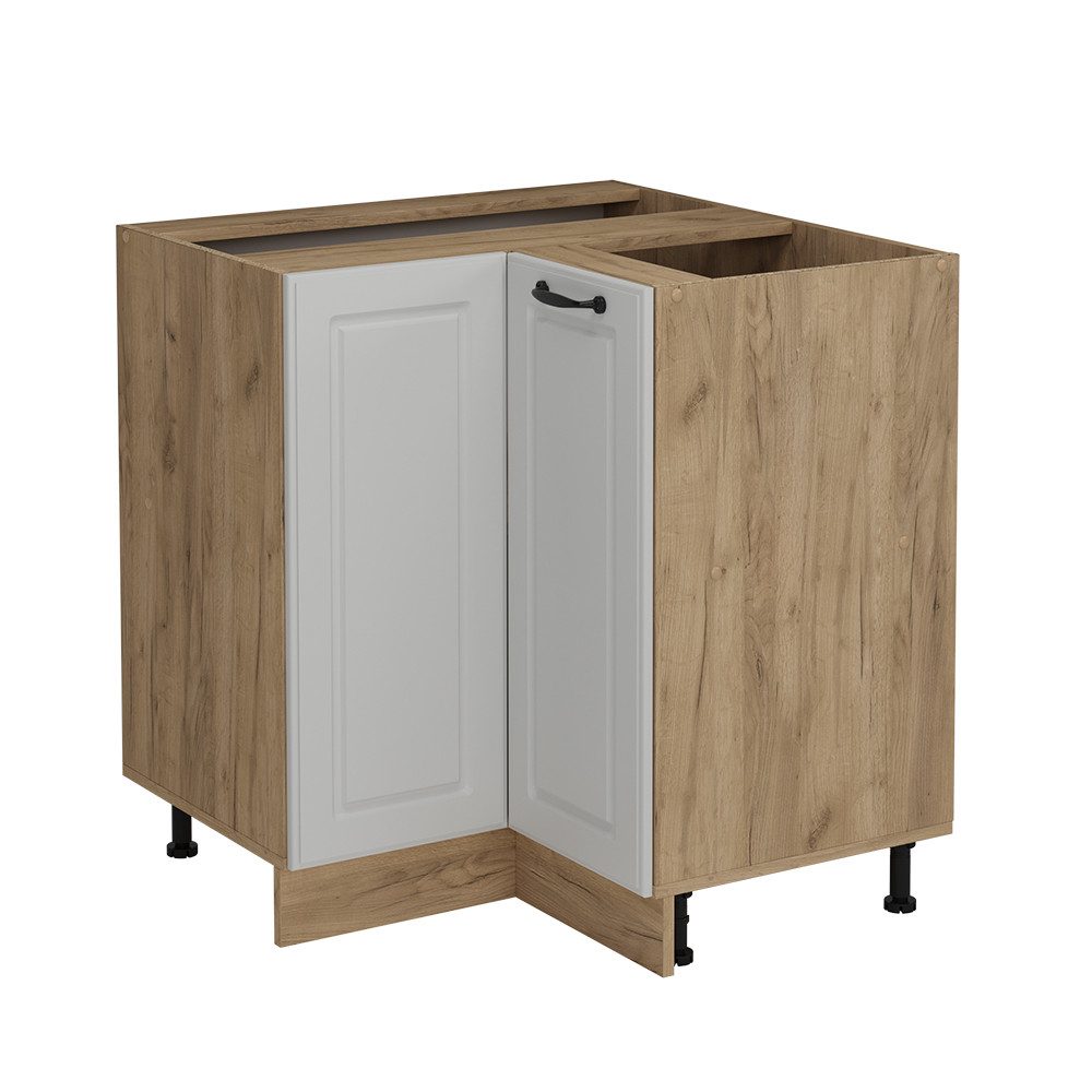 Vicco Eckunterschrank R-Line, Weiß Landhaus/Goldkraft Eiche, günstig online kaufen