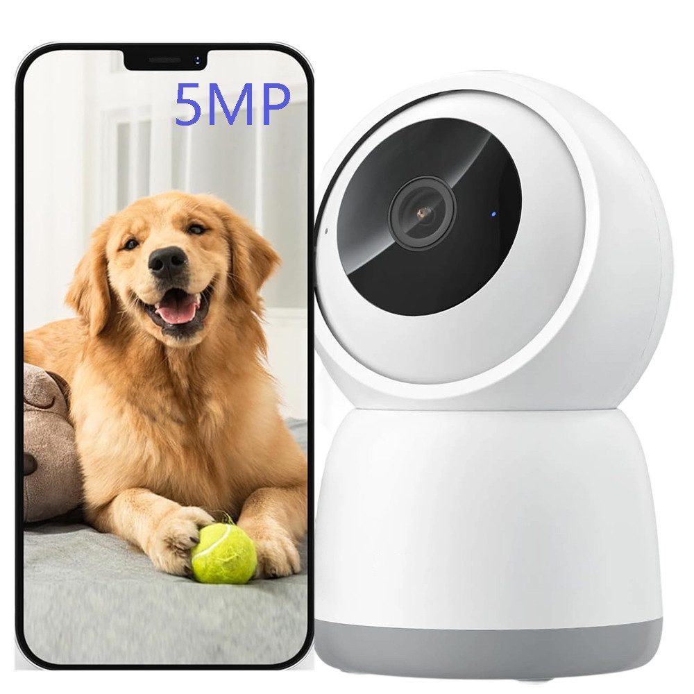 Überwachungskamera Babyphone mit Kamera, 5MP WLAN Überwachungskamera, Nachtsicht 15M