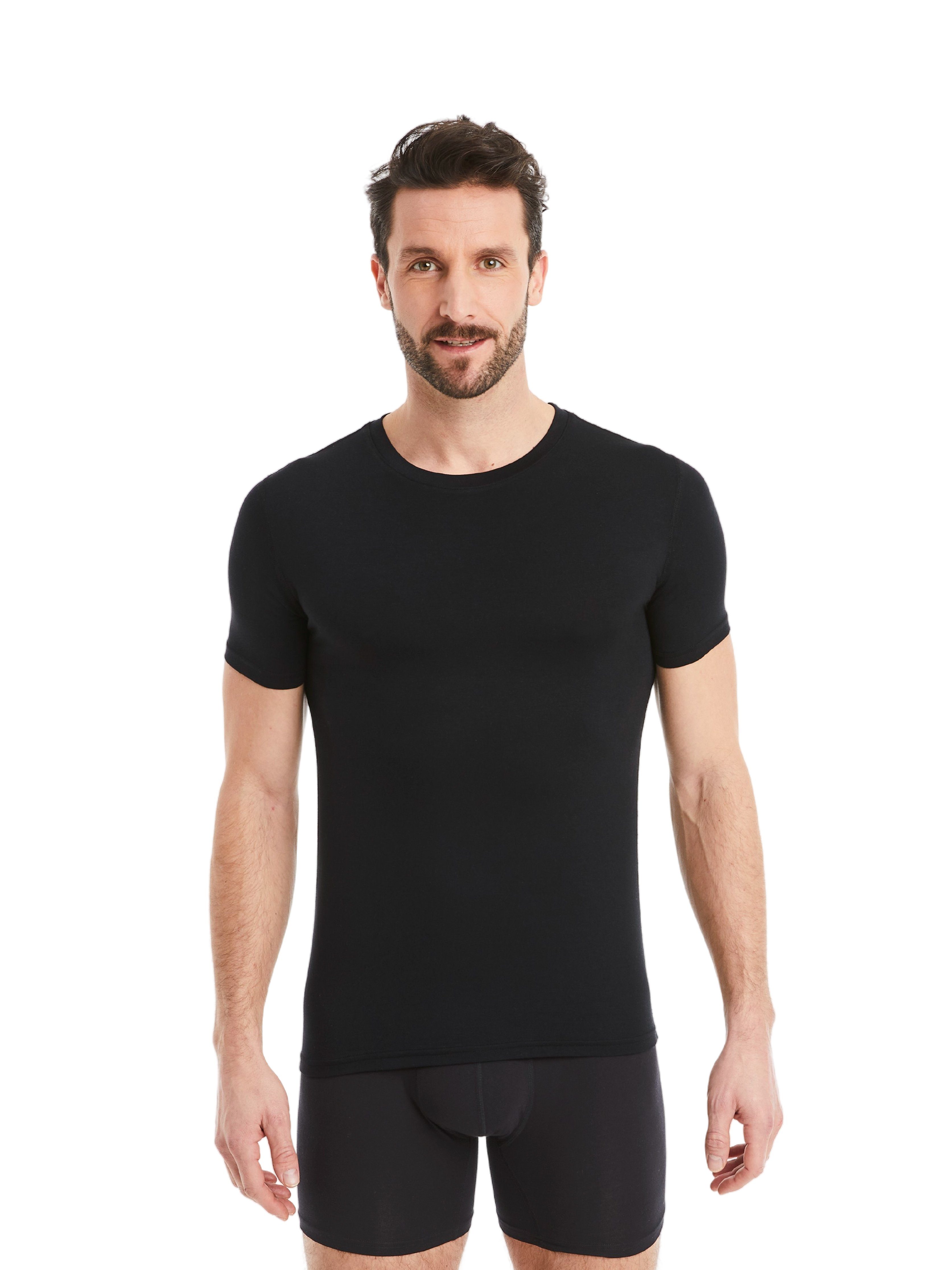 FINN Design Unterhemd Business Unterziehshirt Herren Kurzarm mit Rundhals-Ausschnitt Das perfekte T-Shirt für Männer unter Hemd und Anzug