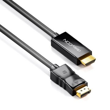 deleyCON deleyCON 1m DisplayPort zu HDMI Kabel - 1080p / 3D / Audioübertragung Video-Kabel