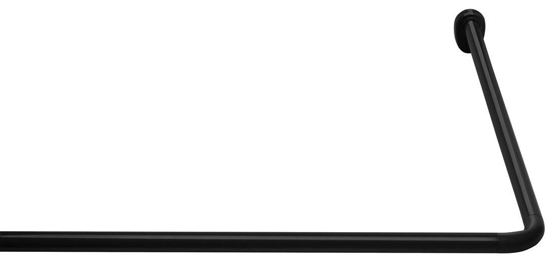 Ridder Duschvorhangstange Eck-Duschstange, schwarz, Bohren, Aluminium, Ridder-59511