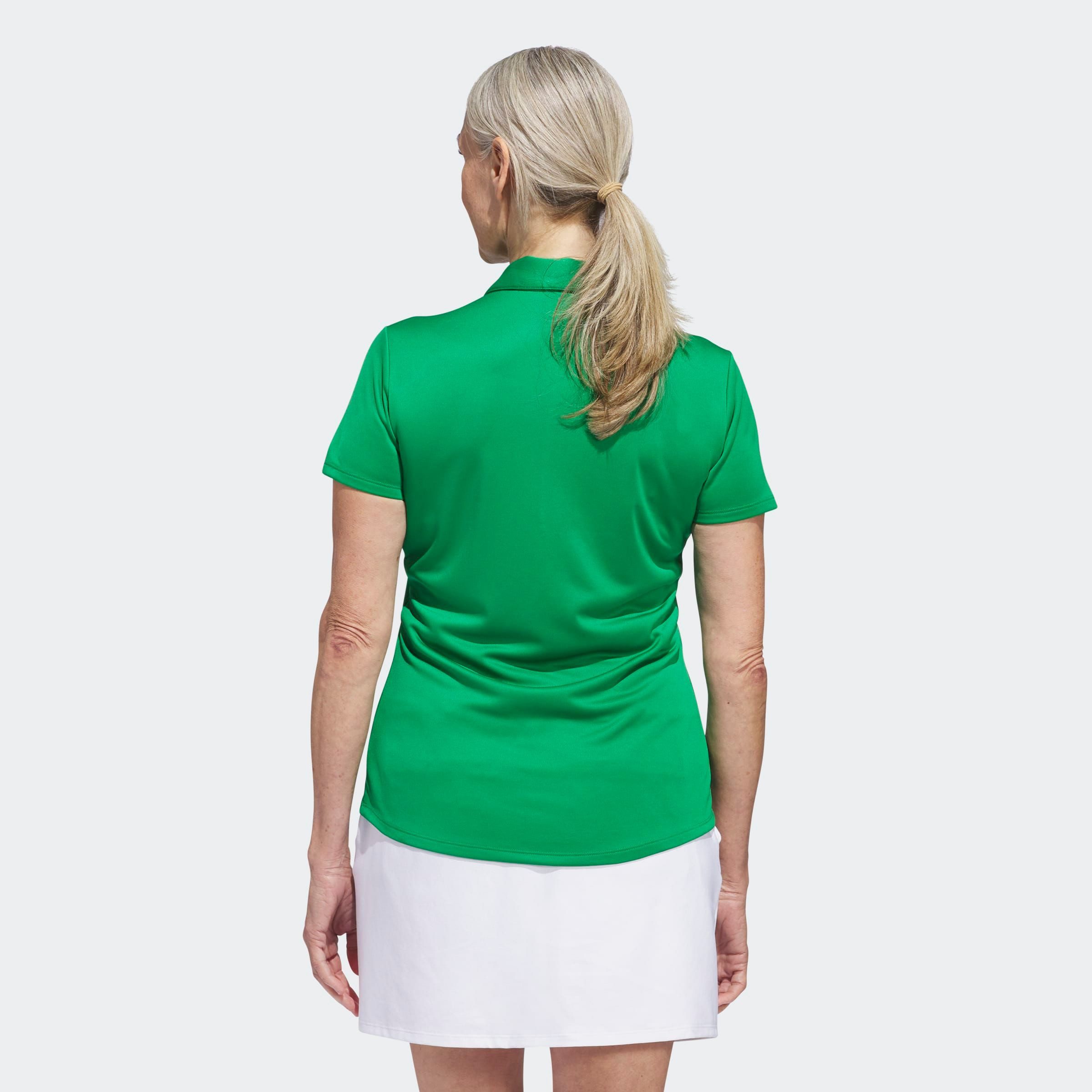 adidas Performance Poloshirt SOLID PERFORMANCE SLEEVE FÜR DAMEN mit Druckknopfverschluss, aus Polyester, leichtes Pikeematerial